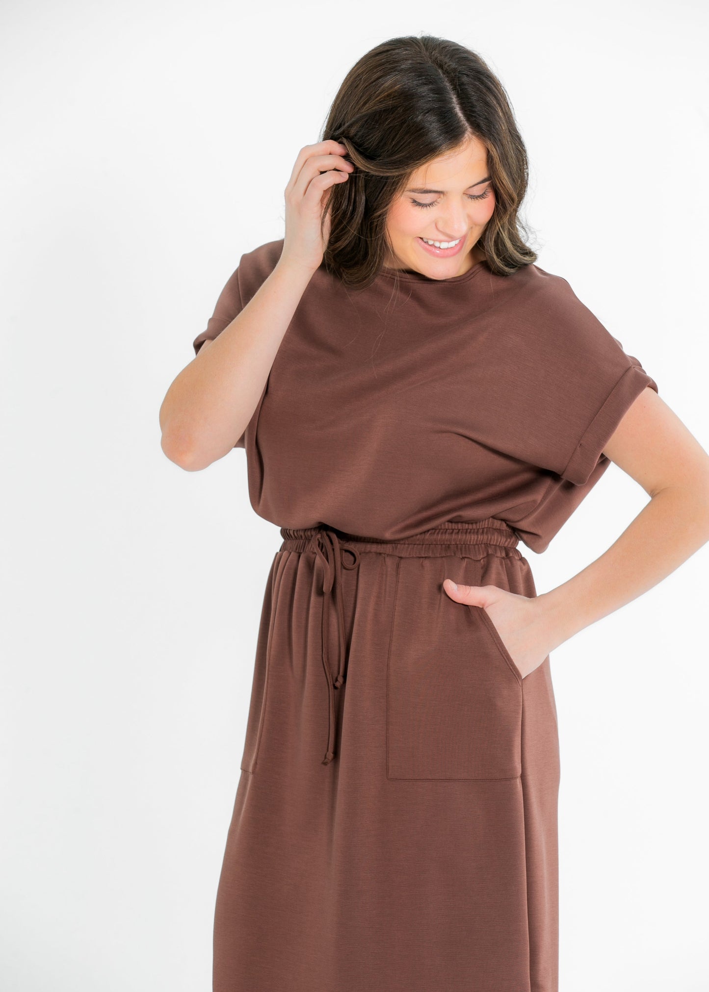 Modal Silky Short Sleeve Dress - FINAL SALE