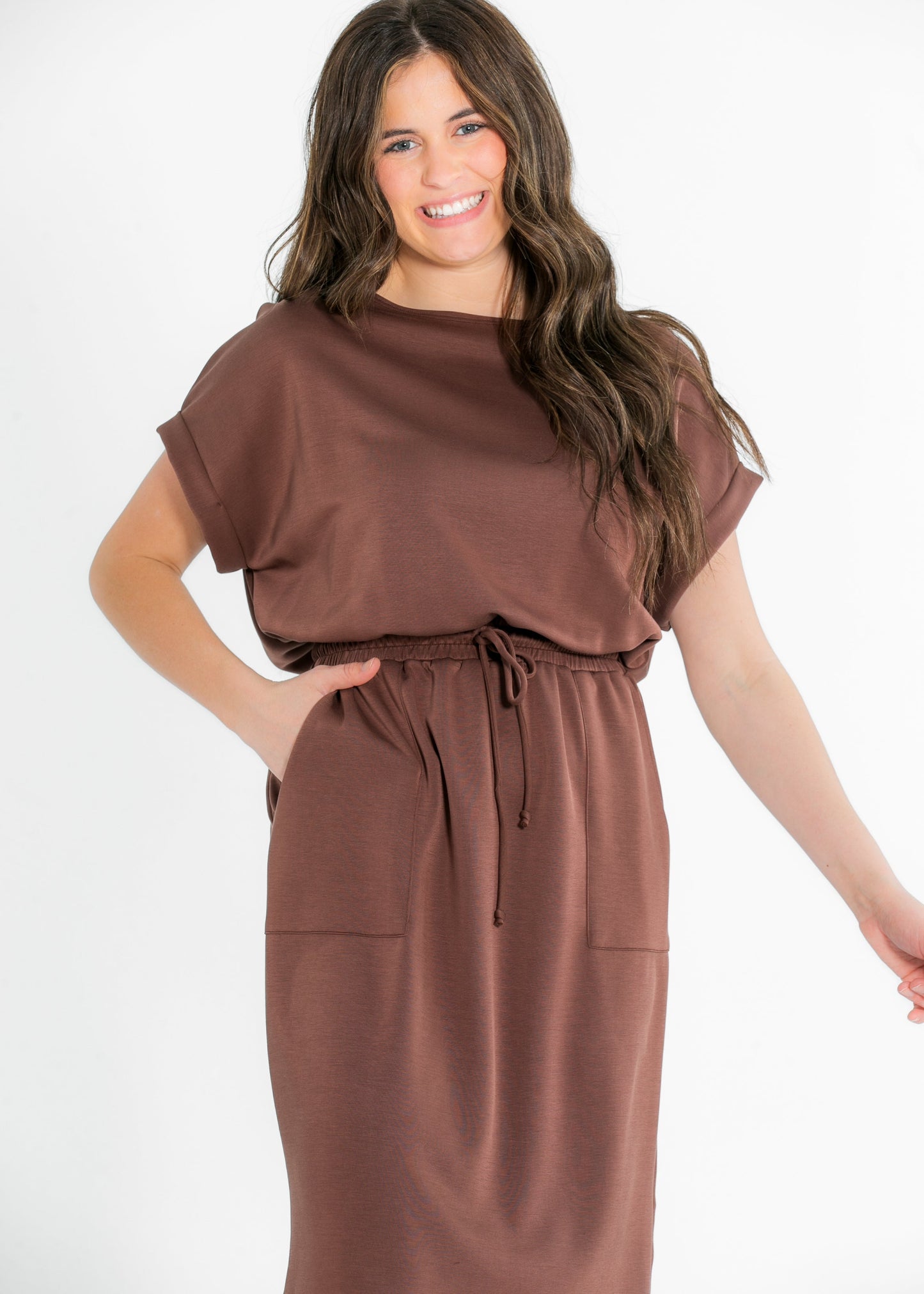 Modal Silky Short Sleeve Dress - FINAL SALE