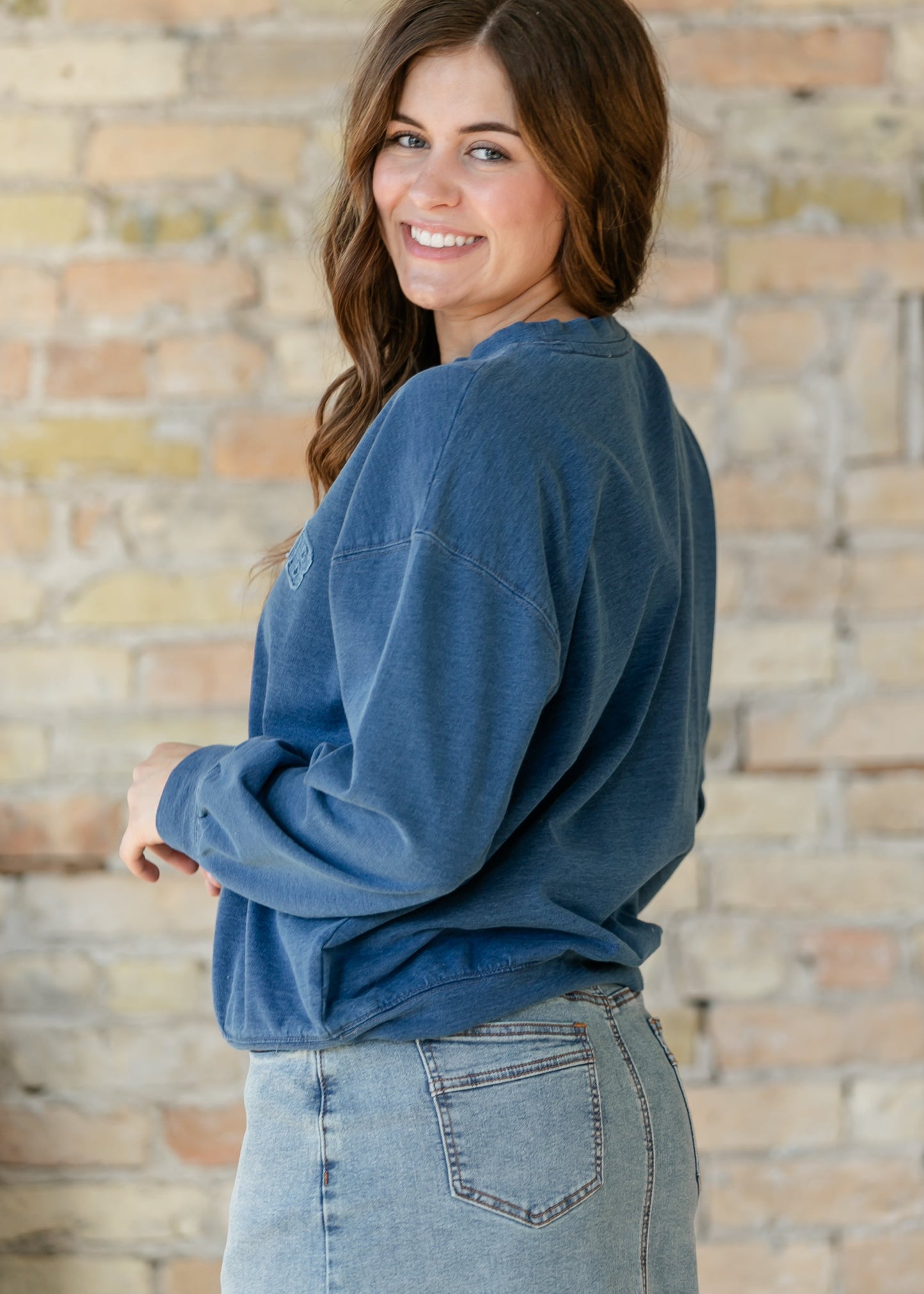 Mom Club Crewneck Knit Top