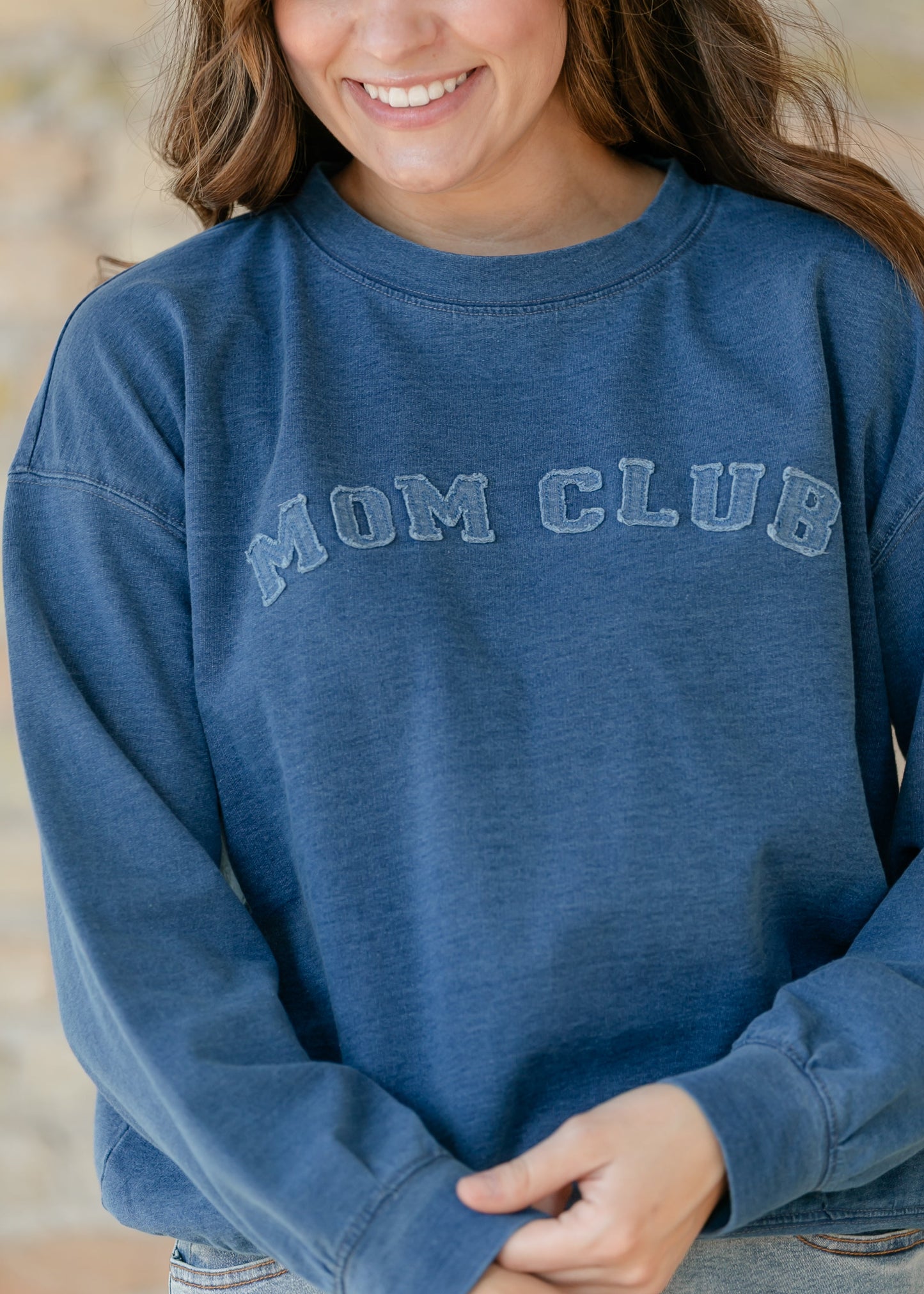 Mom Club Crewneck Knit Top