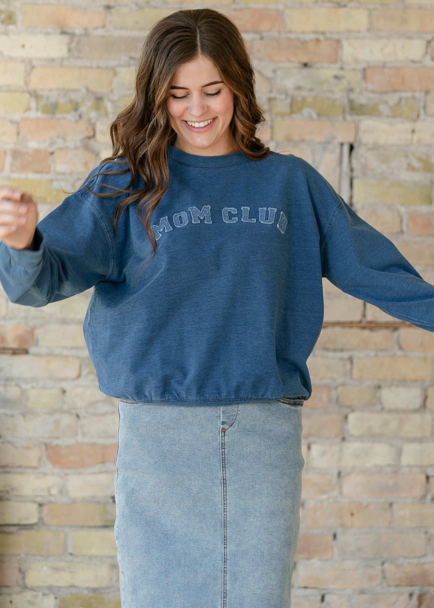 Mom Club Crewneck Knit Top