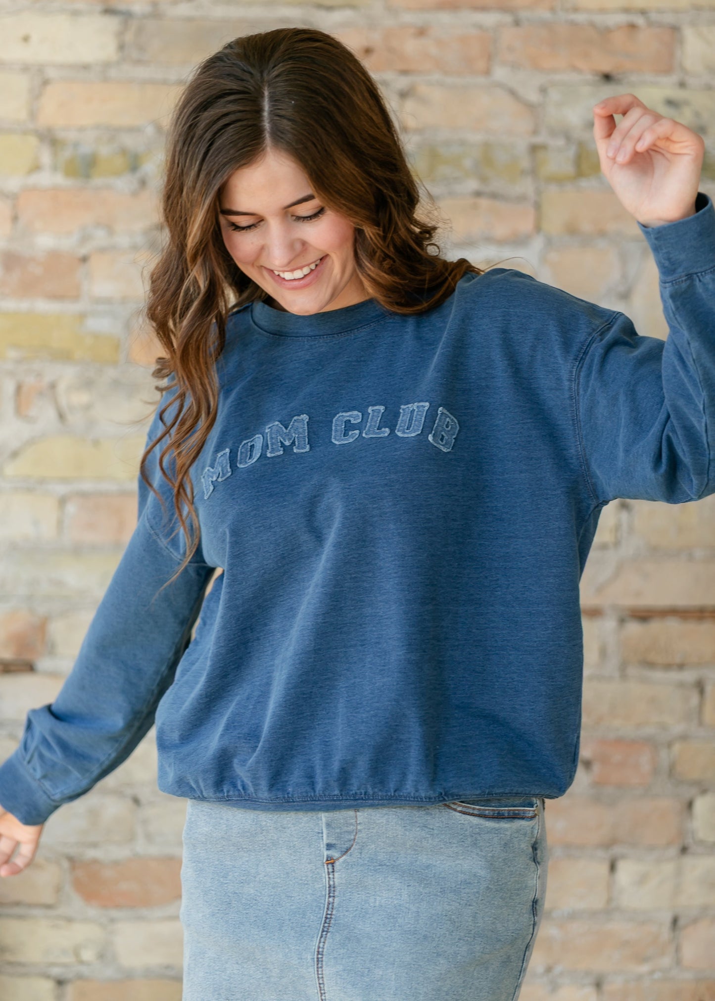 Mom Club Crewneck Knit Top