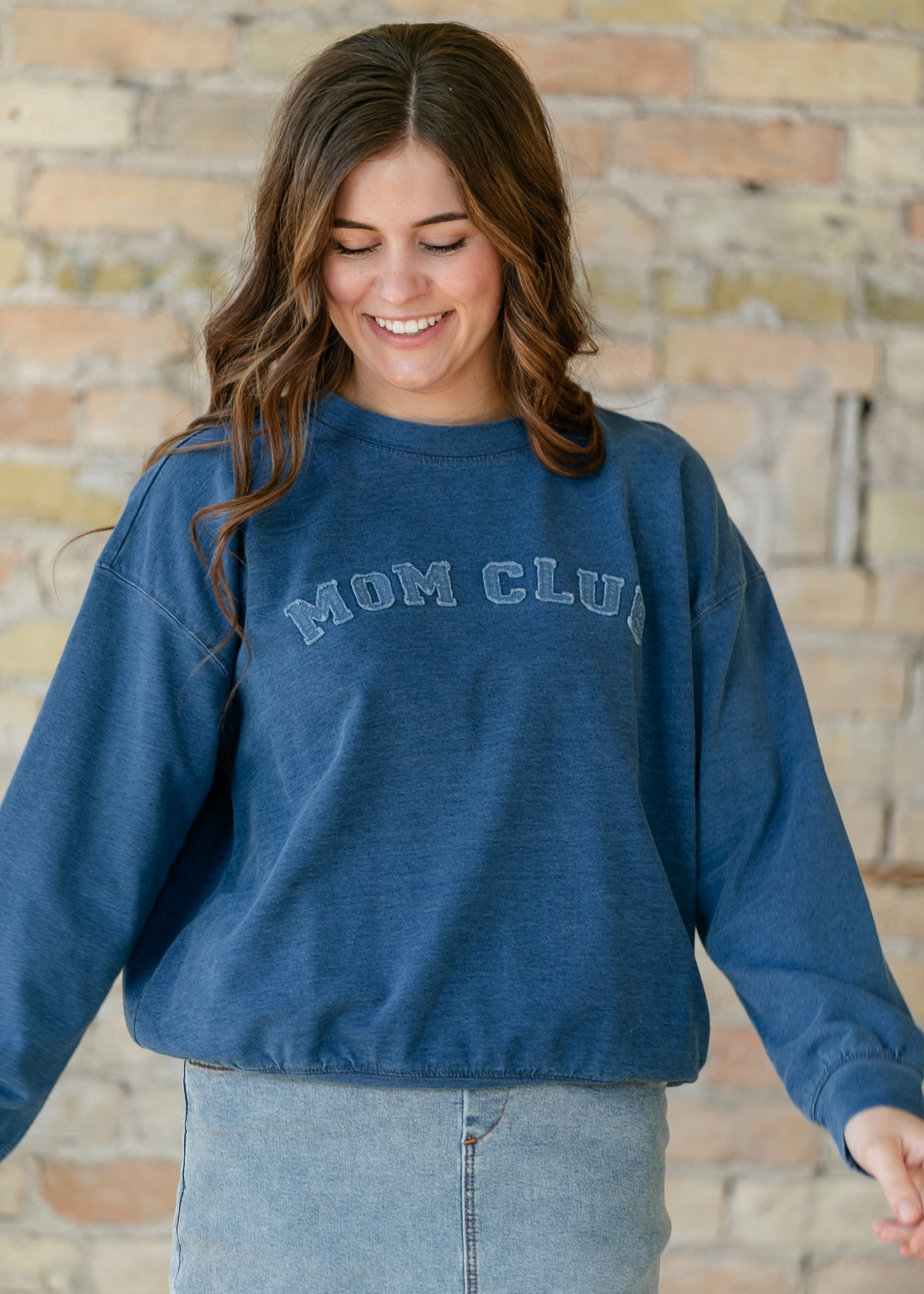 Mom Club Crewneck Knit Top