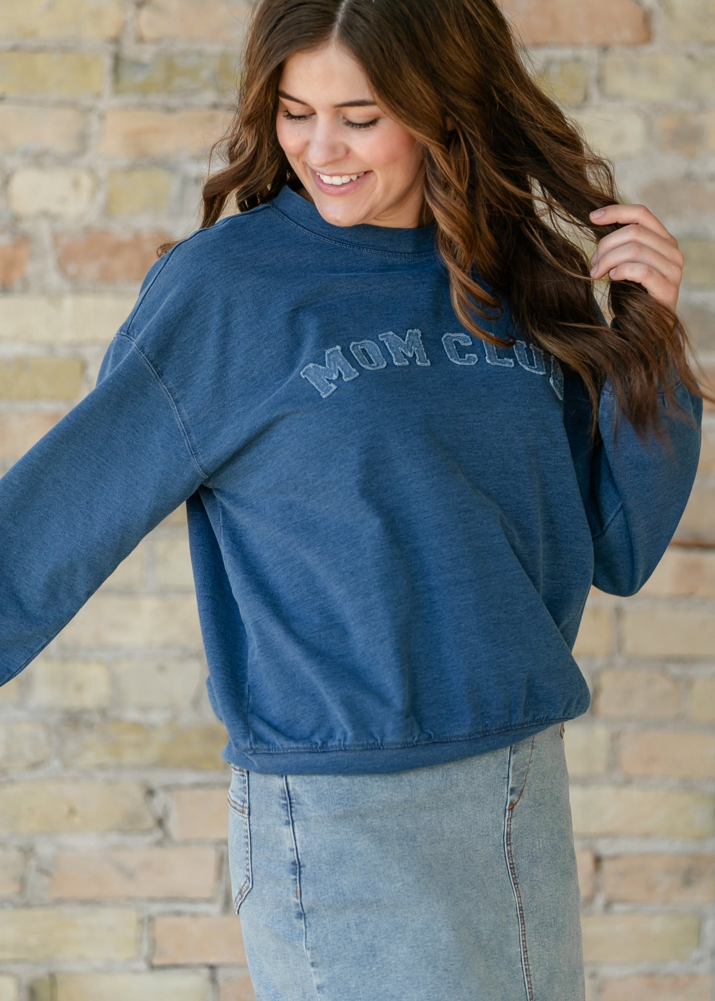 Mom Club Crewneck Knit Top