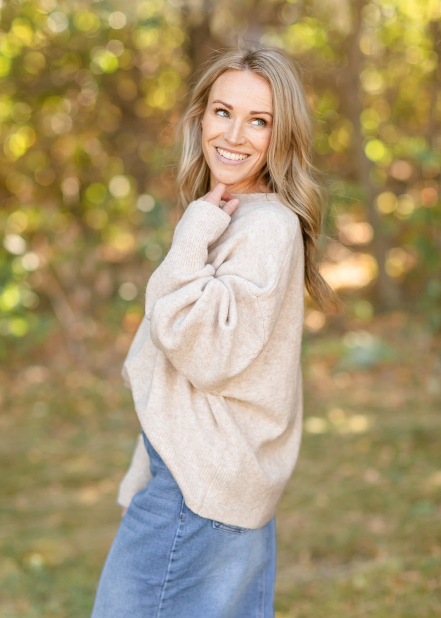 Emery Crewneck Heather Oat Sweater - FINAL SALE