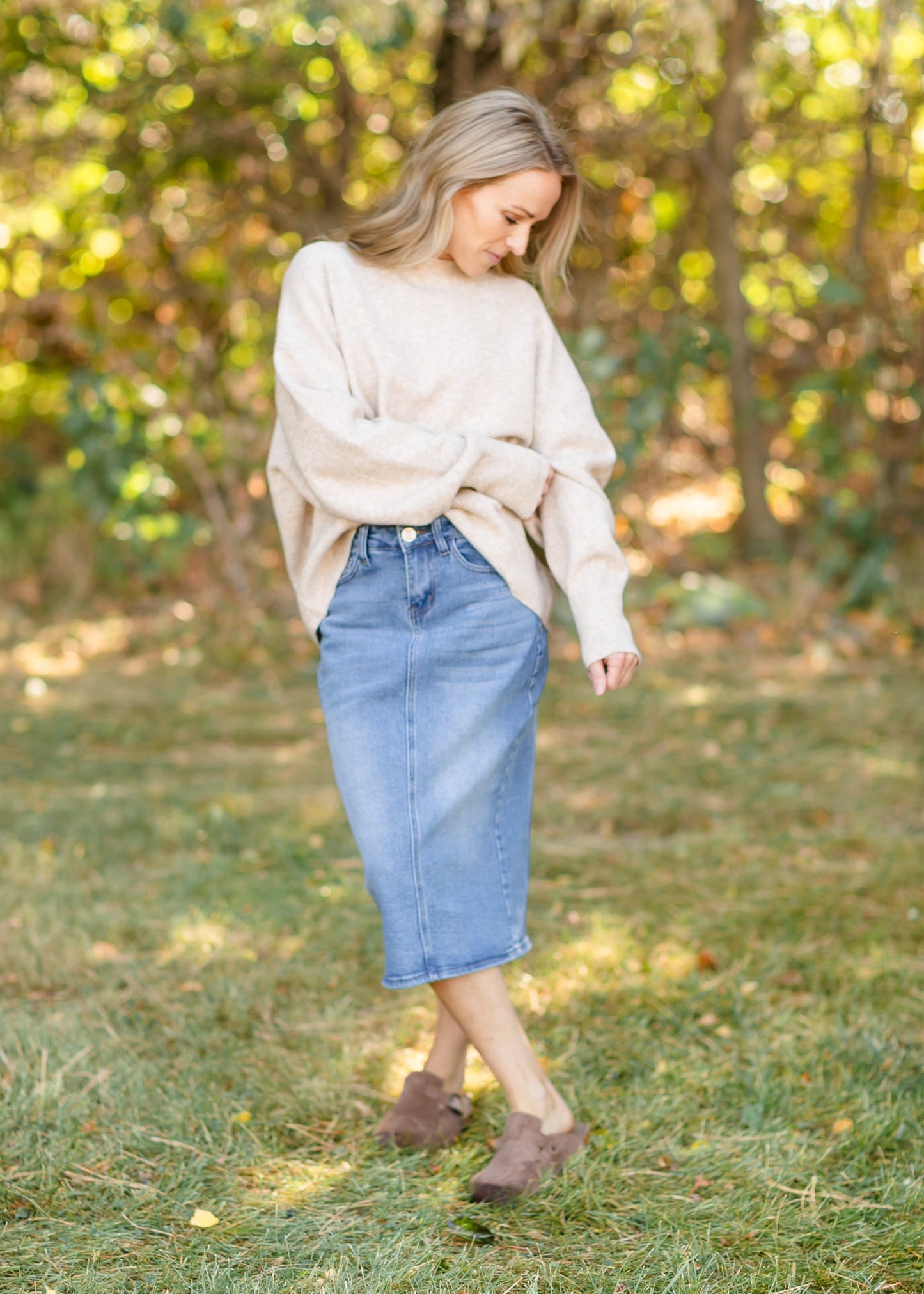 Emery Crewneck Heather Oat Sweater - FINAL SALE