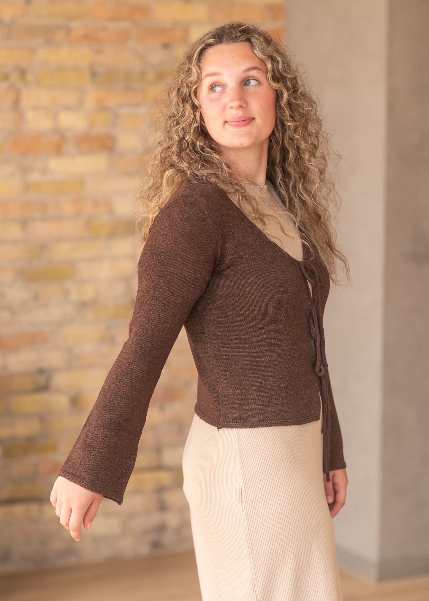 Multi Tie Front Knit Cardigan