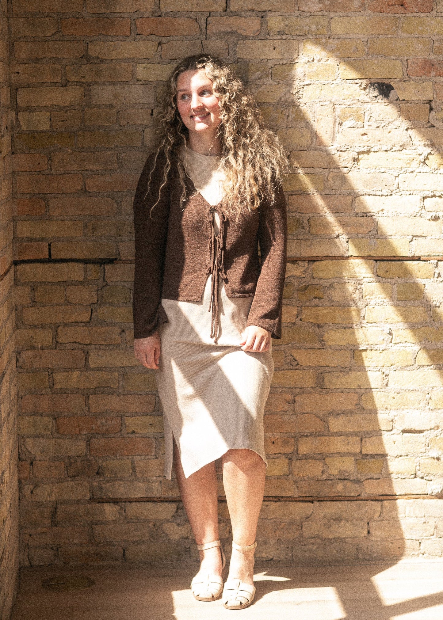 Multi Tie Front Knit Cardigan