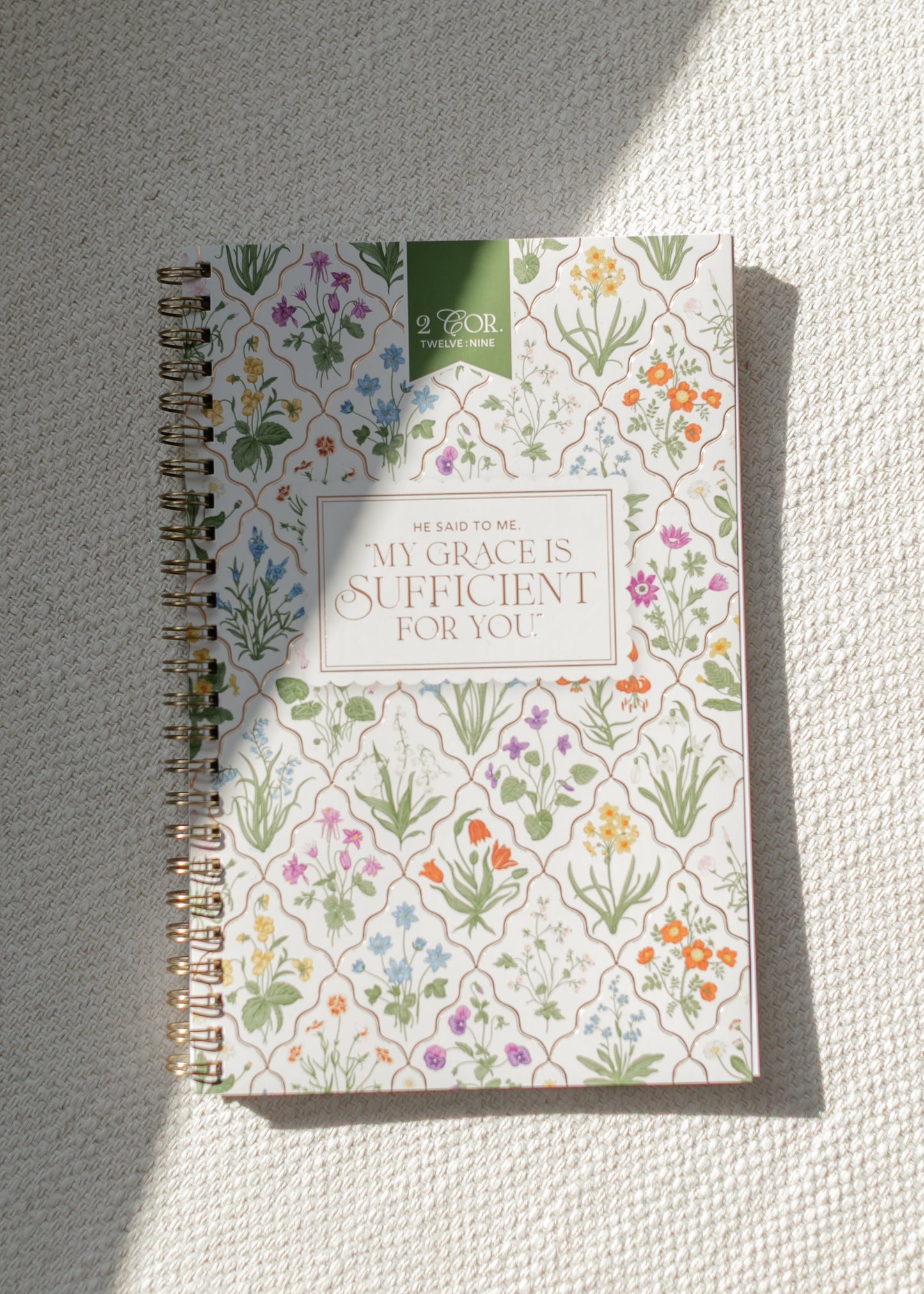 My Grace Is Sufficient Floral Spiral Notebook