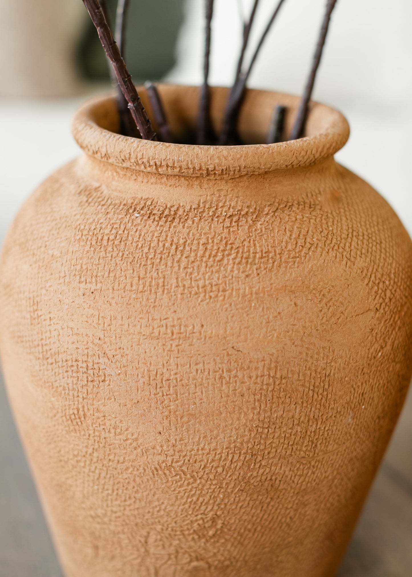 Natural Terracotta Wide Top Vase - FINAL SALE