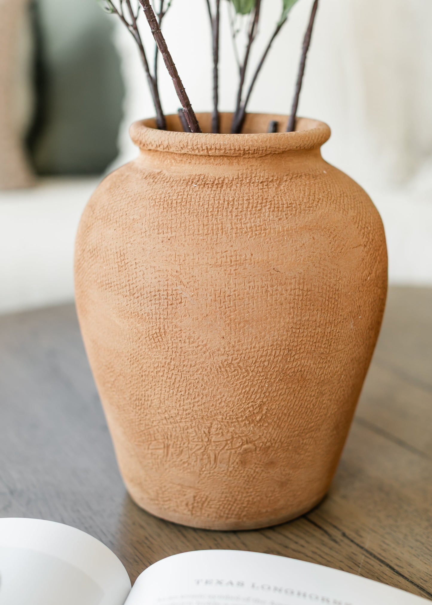 Natural Terracotta Wide Top Vase - FINAL SALE
