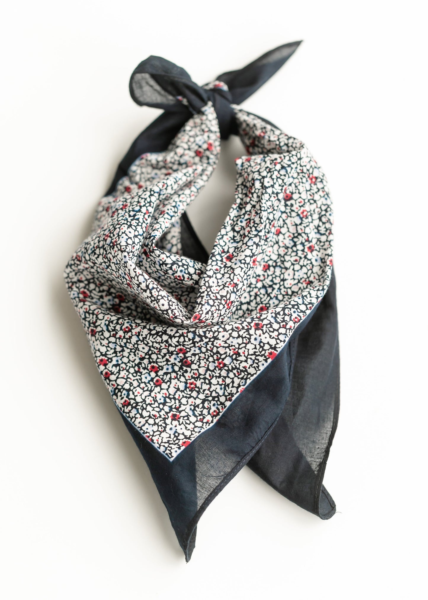 Navy Floral Cotton Bandana - FINAL SALE