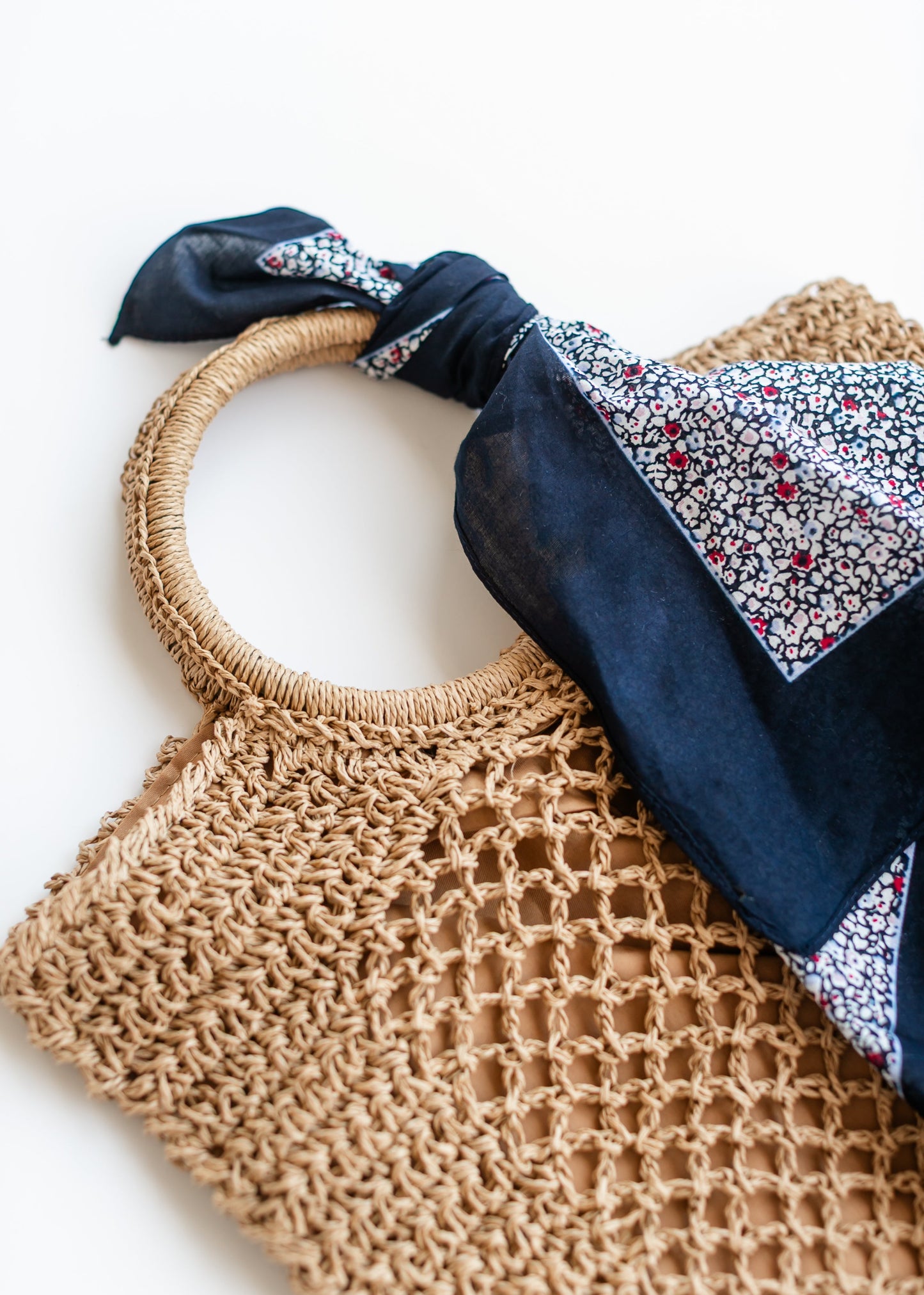 Navy Floral Cotton Bandana - FINAL SALE