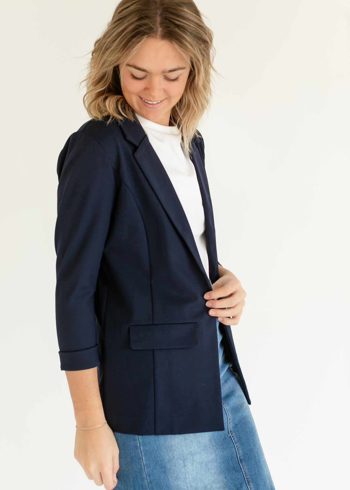 LIVERPOOL® Navy Princess Dart Relaxed Fit Blazer - FINAL SALE