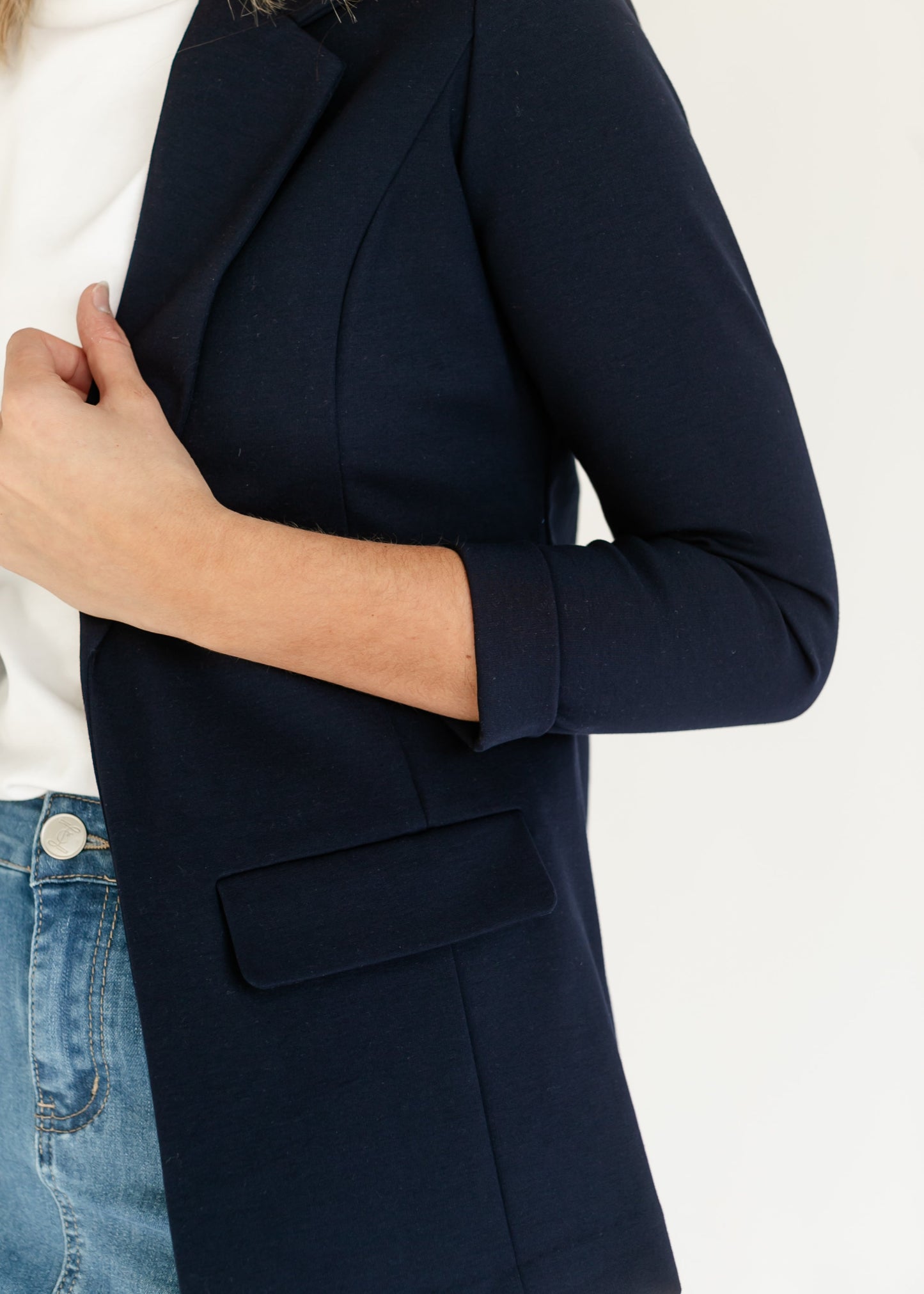 LIVERPOOL® Navy Princess Dart Relaxed Fit Blazer - FINAL SALE