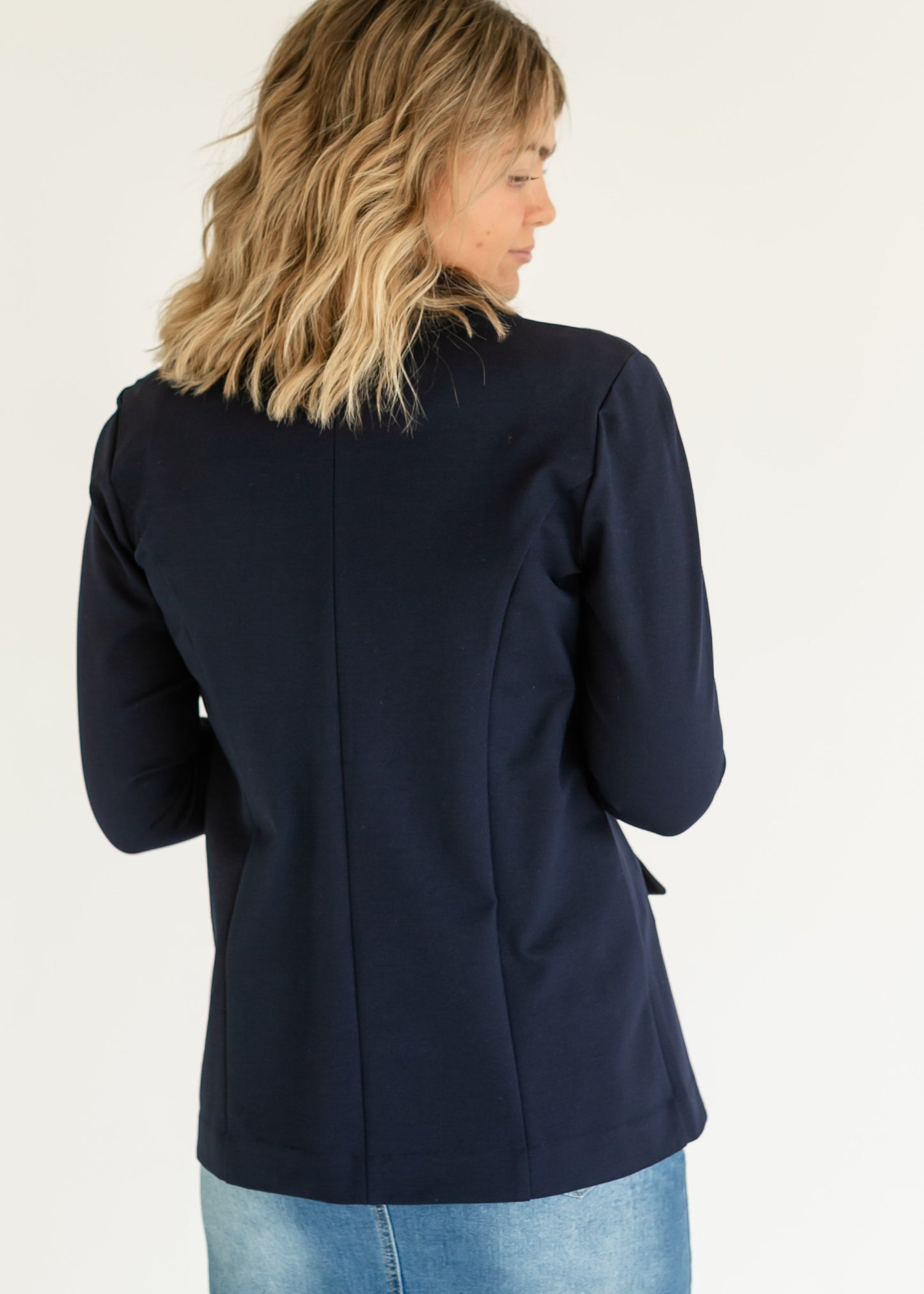 LIVERPOOL® Navy Princess Dart Relaxed Fit Blazer - FINAL SALE