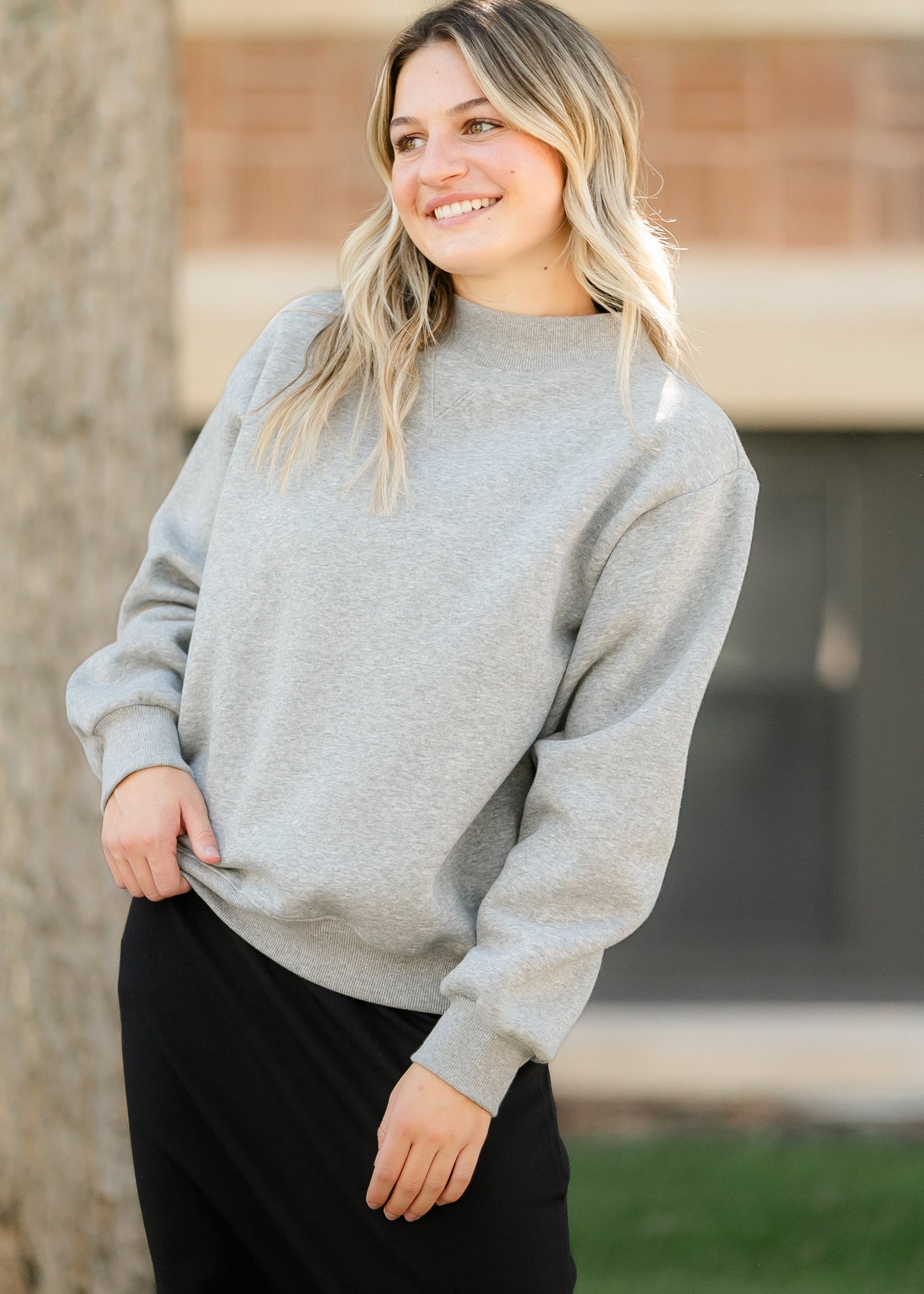Nelly Crewneck Gray Sweatshirt - FINAL SALE