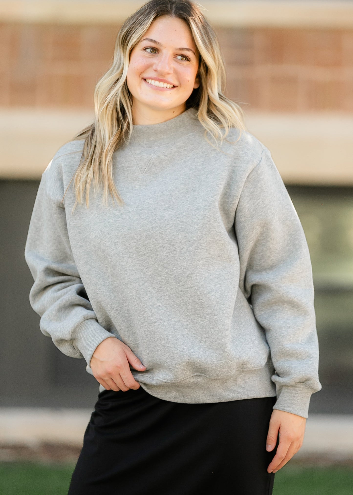 Nelly Crewneck Gray Sweatshirt - FINAL SALE