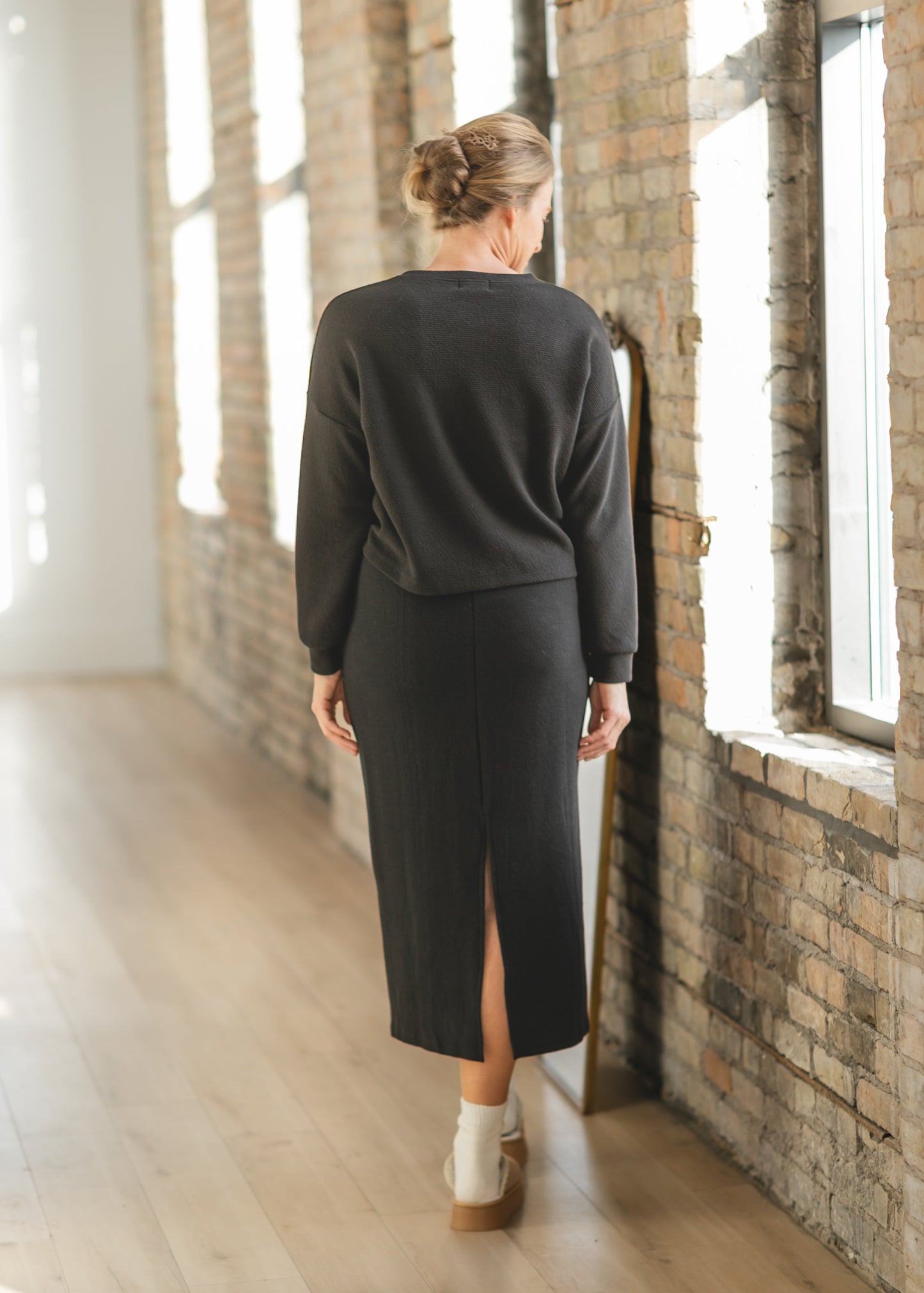 Nickie Cloud Knit Black Skirt - FINAL SALE