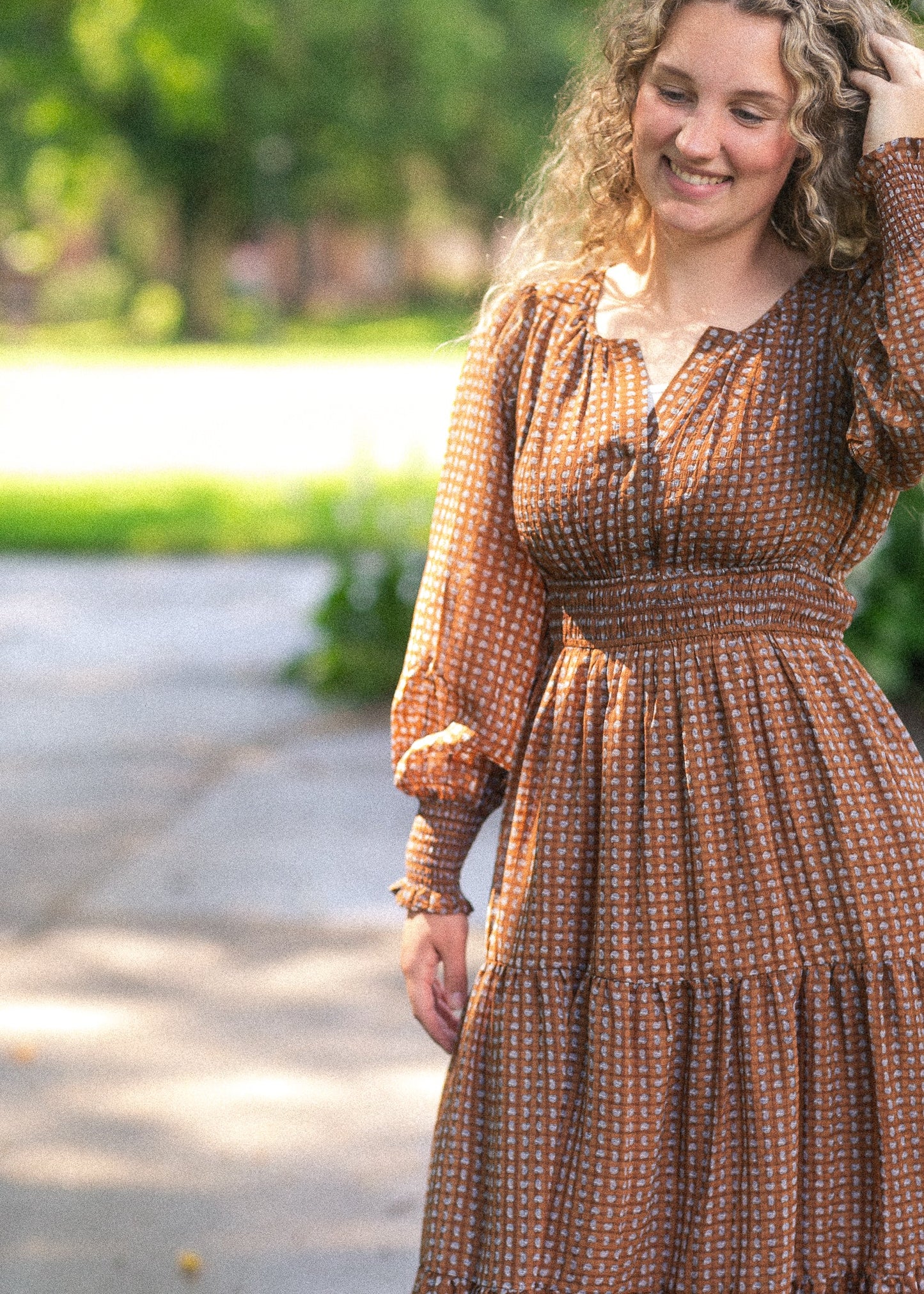 Notched Collar Paisley Maxi Dress