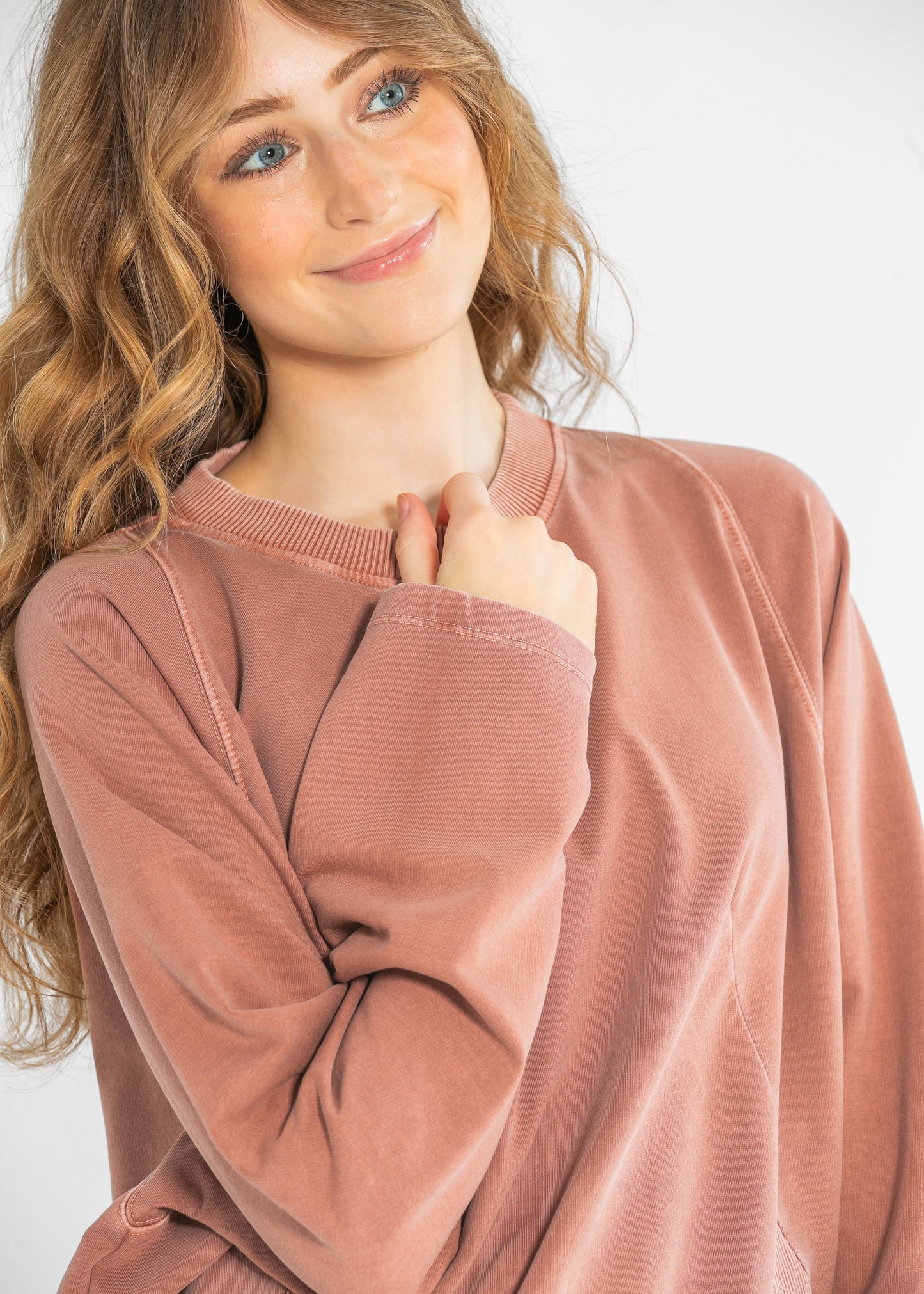 Novie Long Sleeve Front Ribbed Detail Sweatshirt - FINAL SALE