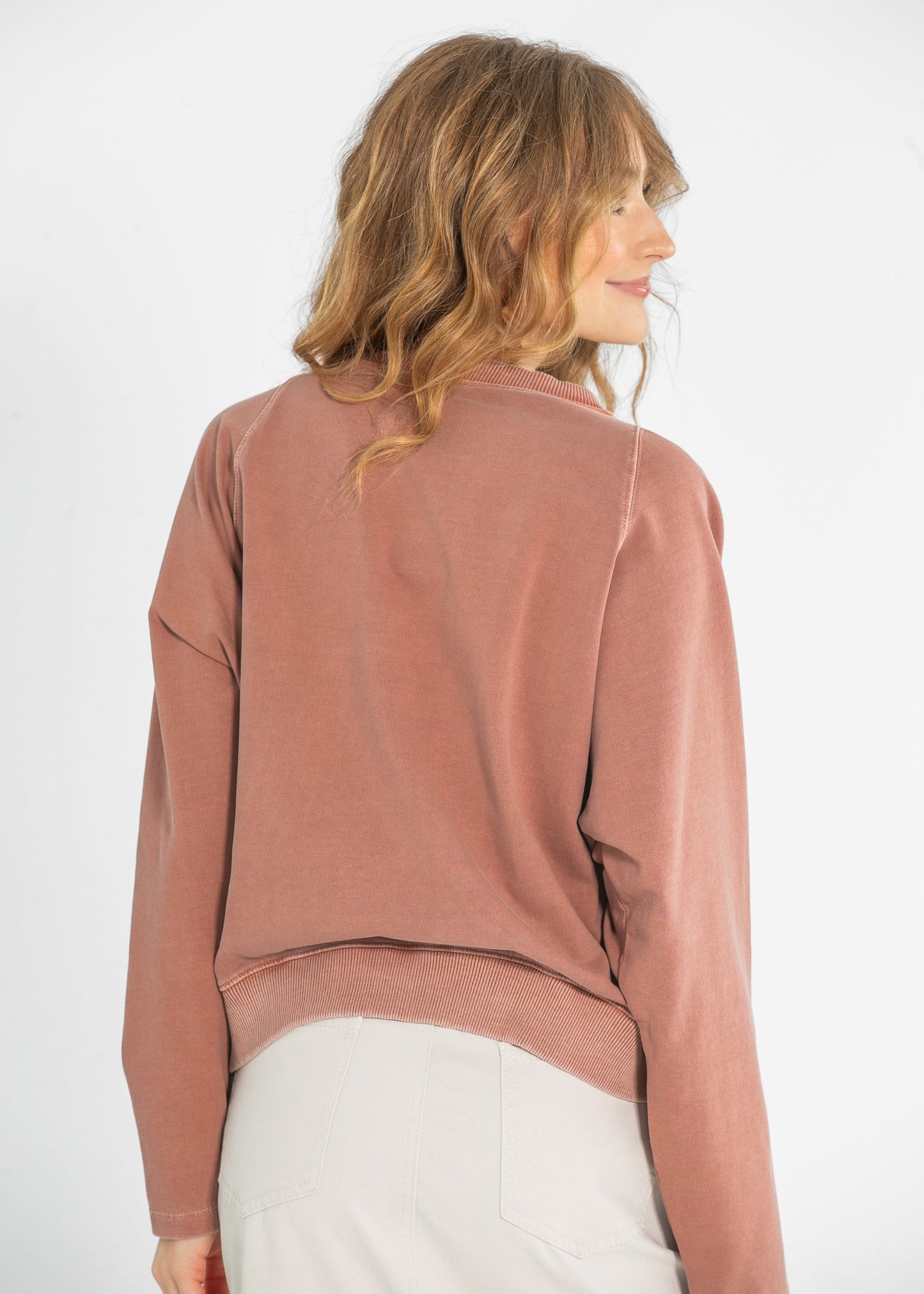 Novie Long Sleeve Front Ribbed Detail Sweatshirt - FINAL SALE