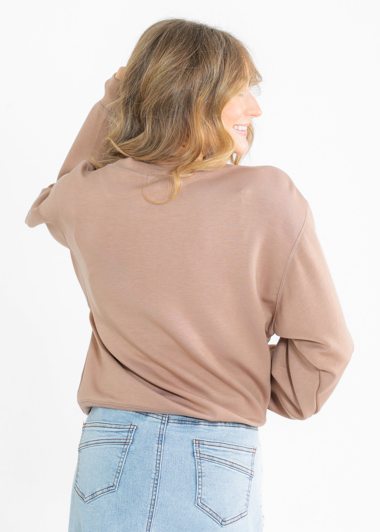 Nyla Relaxed Soft Scuba Long Sleeve Sweatshirt - FINAL SALE