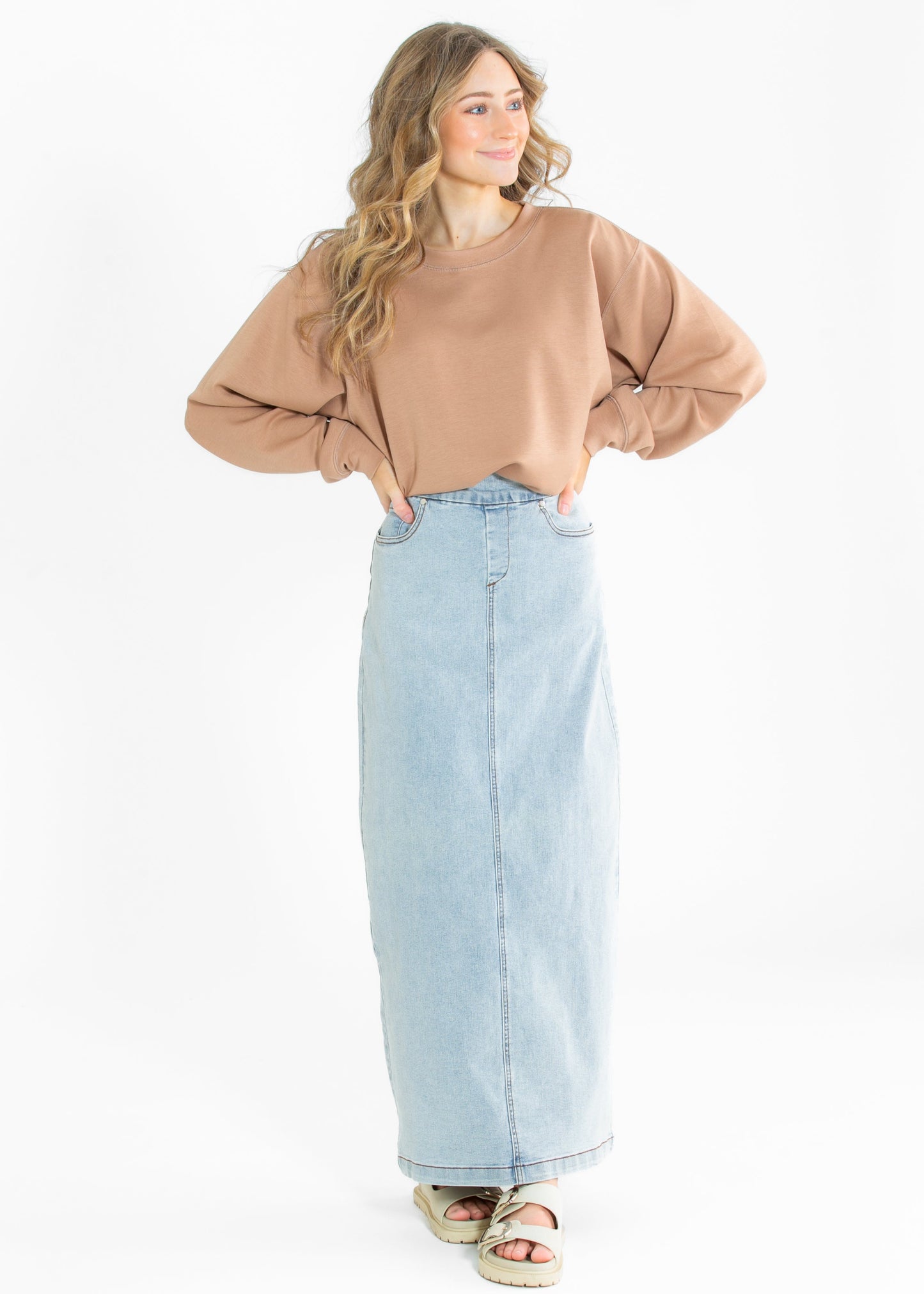 Nyla Relaxed Soft Scuba Long Sleeve Sweatshirt - FINAL SALE