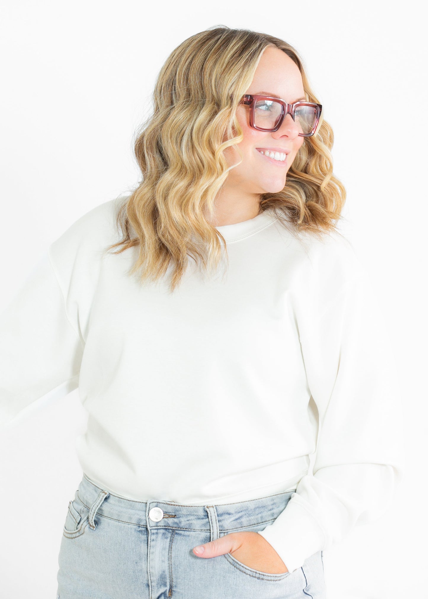 Nyla Relaxed Soft Scuba Long Sleeve Sweatshirt - FINAL SALE