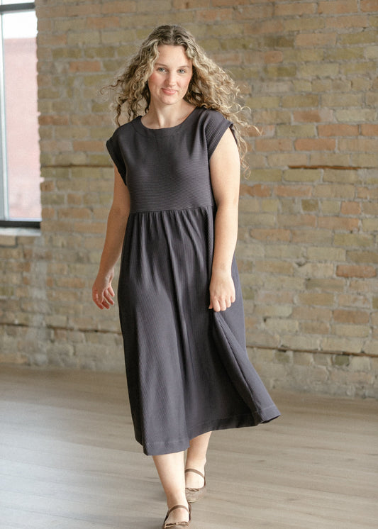 Olivia A-line Solid Midi Dress - FINAL SALE