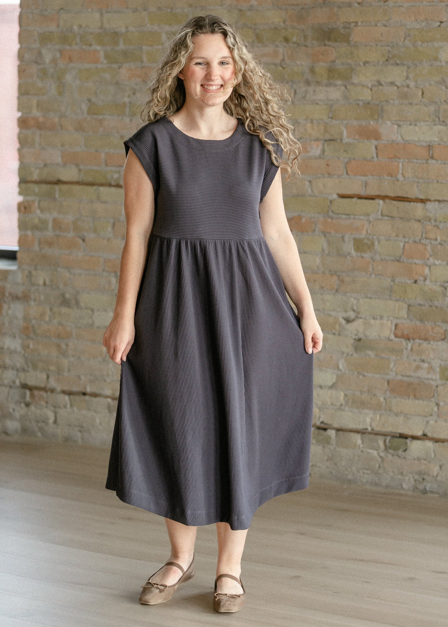 Olivia A-line Solid Midi Dress - FINAL SALE