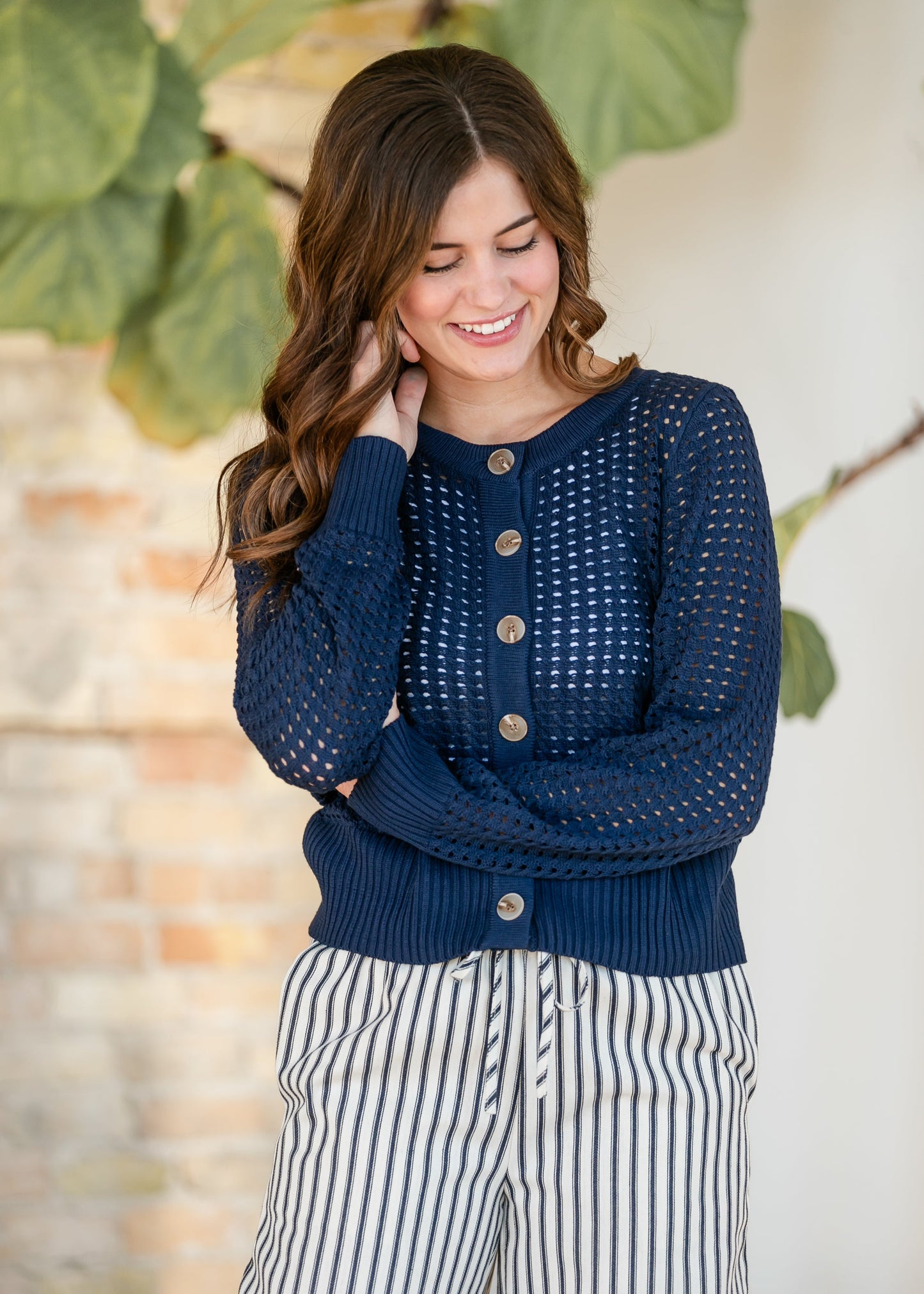 Open Cable Knit Cardigan