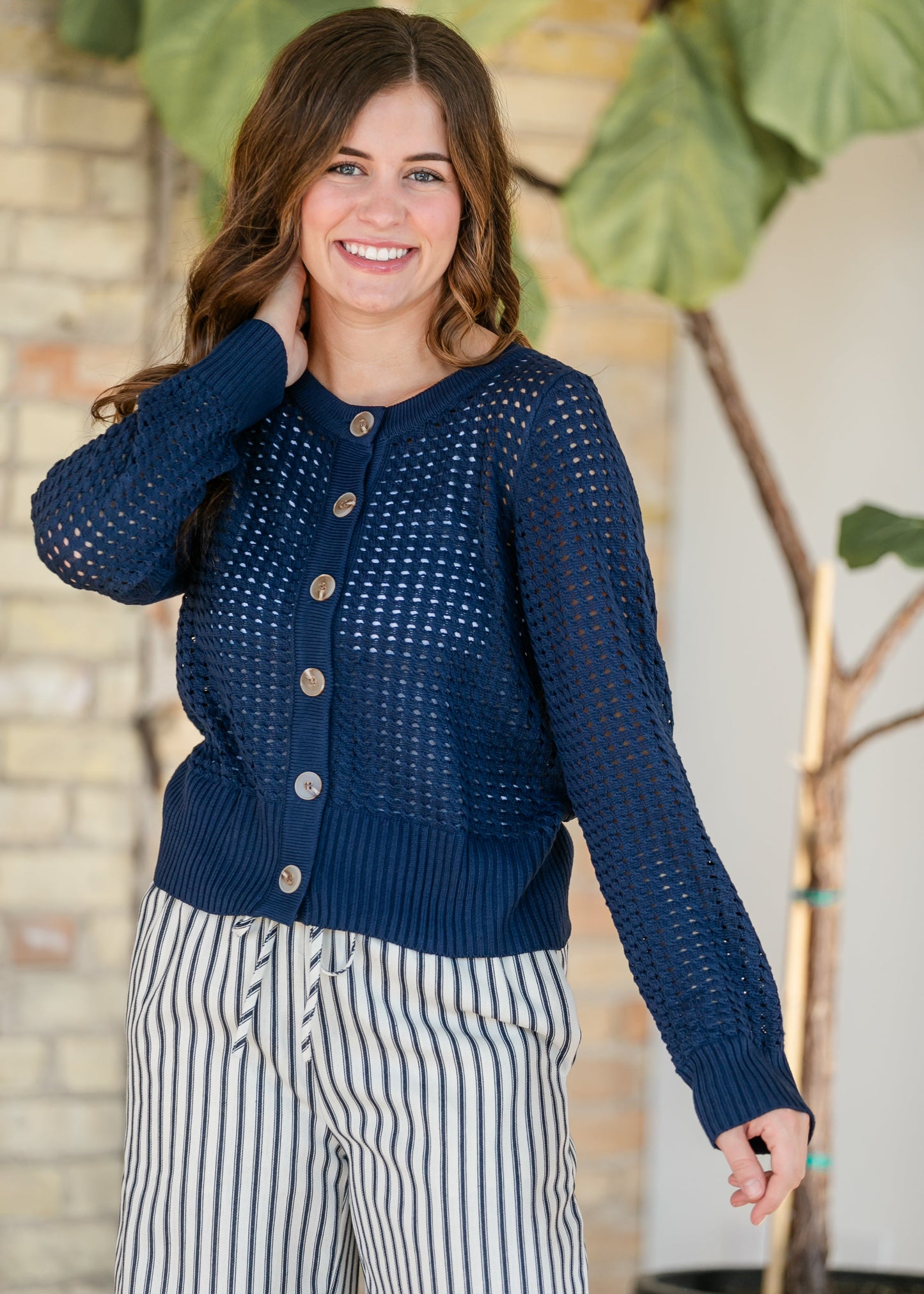 Open Cable Knit Cardigan