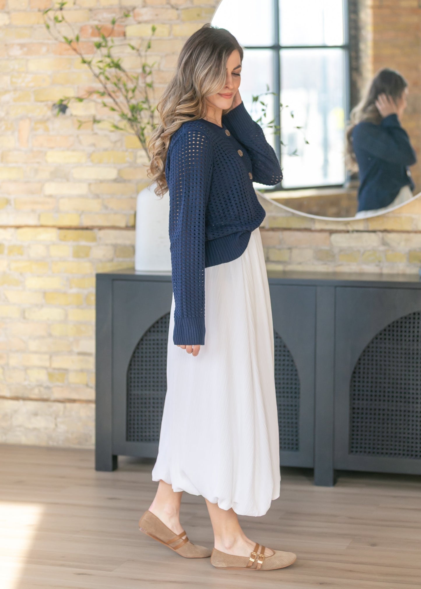 Open Cable Knit Cardigan