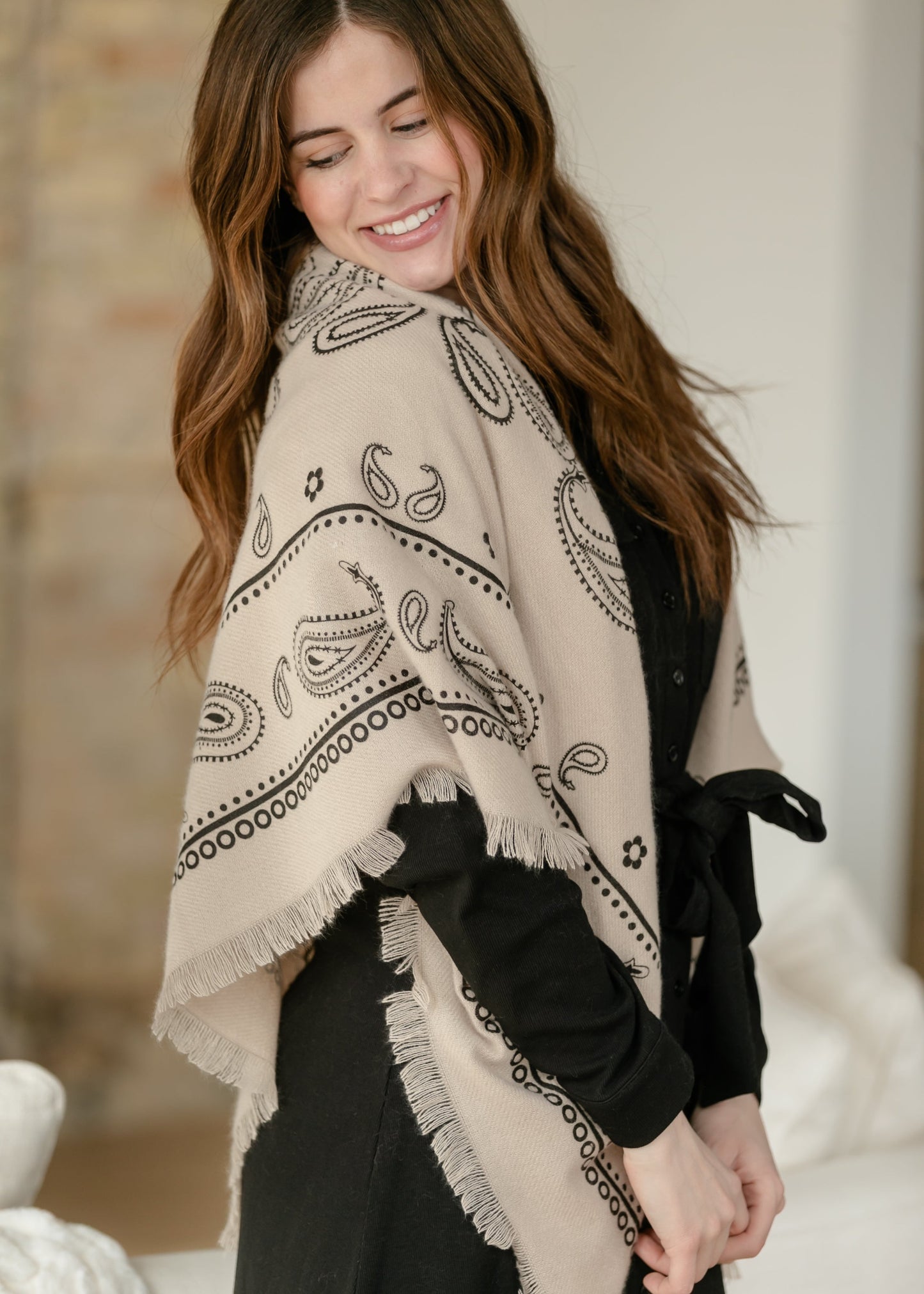 Oversized Bandana Print Square Scarf