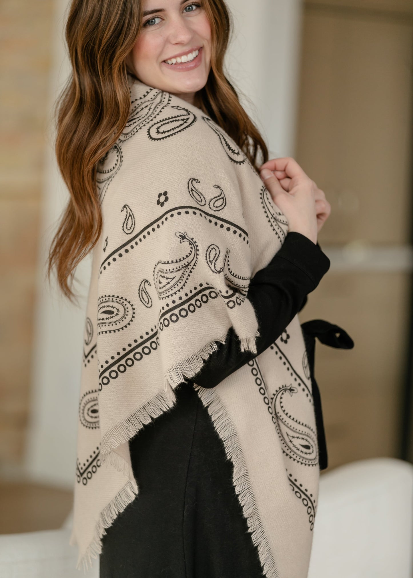 Oversized Bandana Print Square Scarf