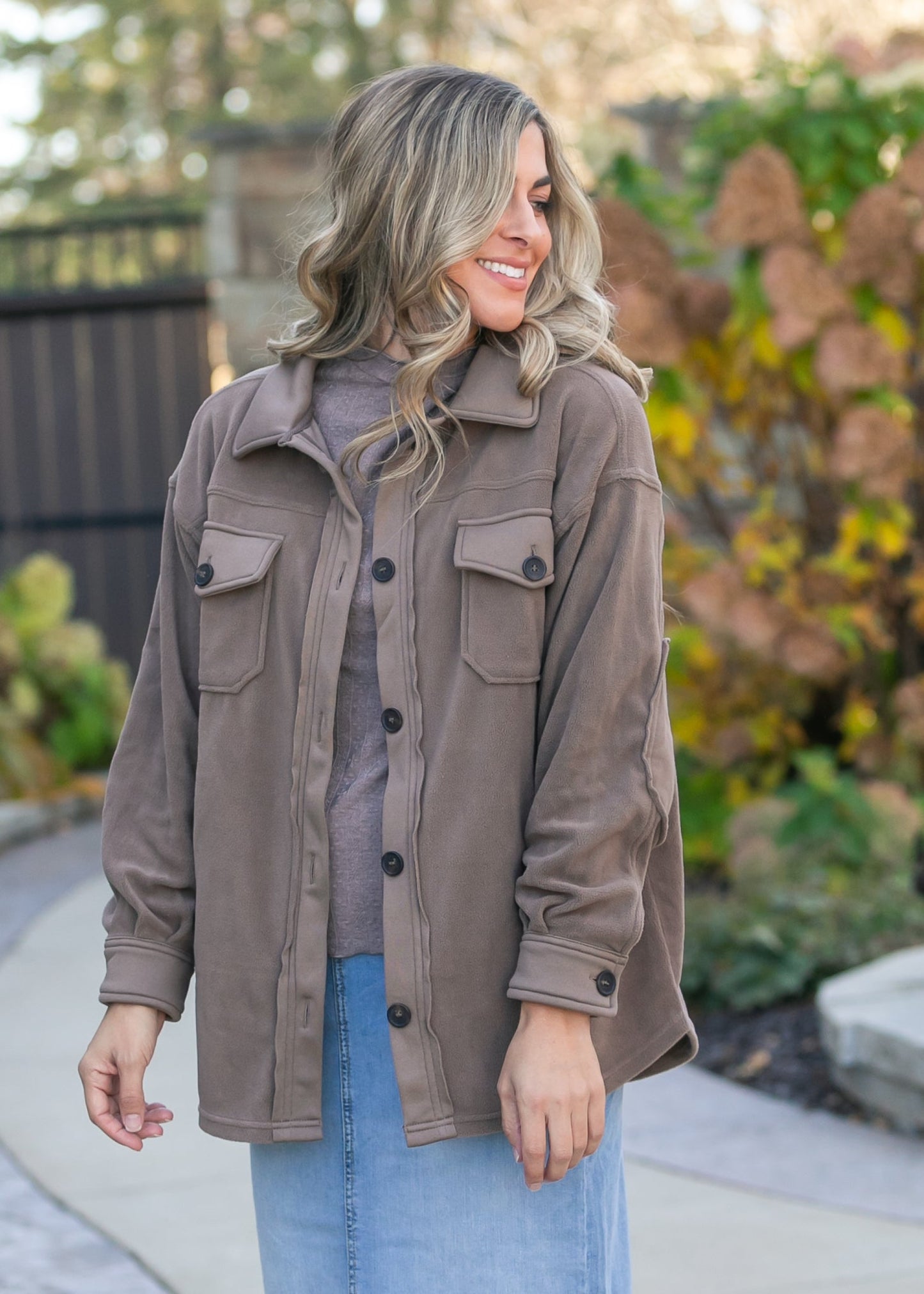 Oversized Fleece Button Up Shacket - FINAL SALE