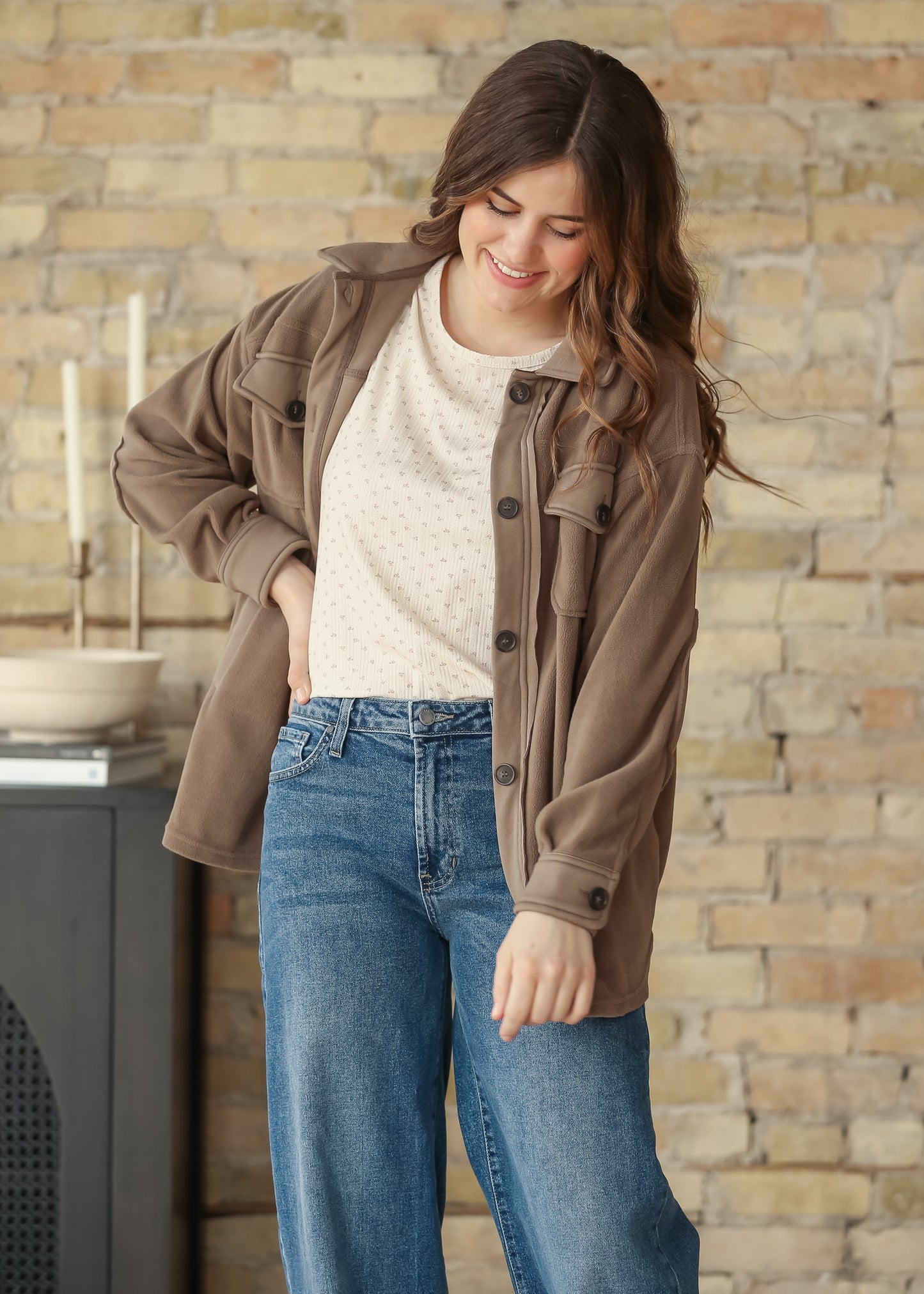 Oversized Fleece Button Up Shacket - FINAL SALE