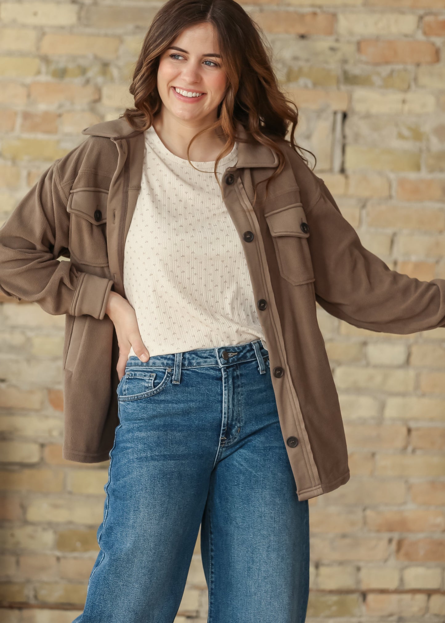 Oversized Fleece Button Up Shacket - FINAL SALE