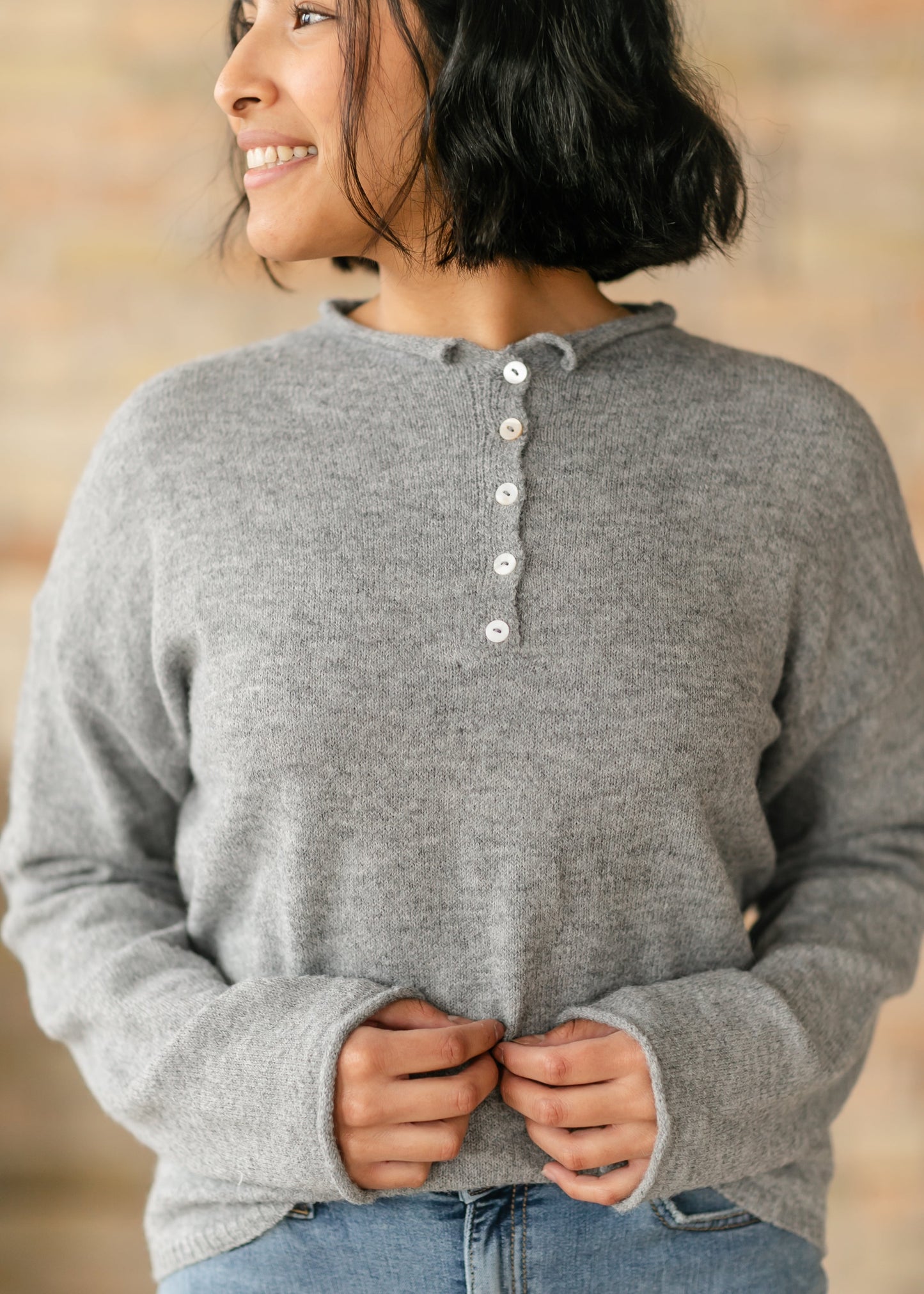 Piper Quarter Button Soft Knit Sweater - FINAL SALE
