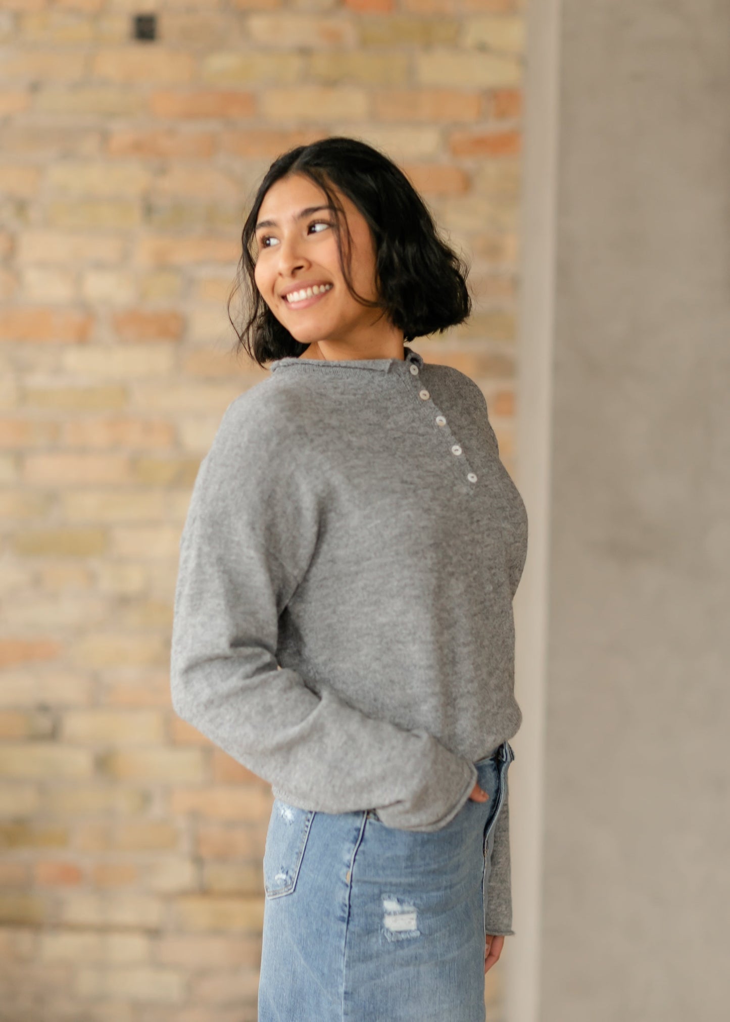 Piper Quarter Button Soft Knit Sweater - FINAL SALE
