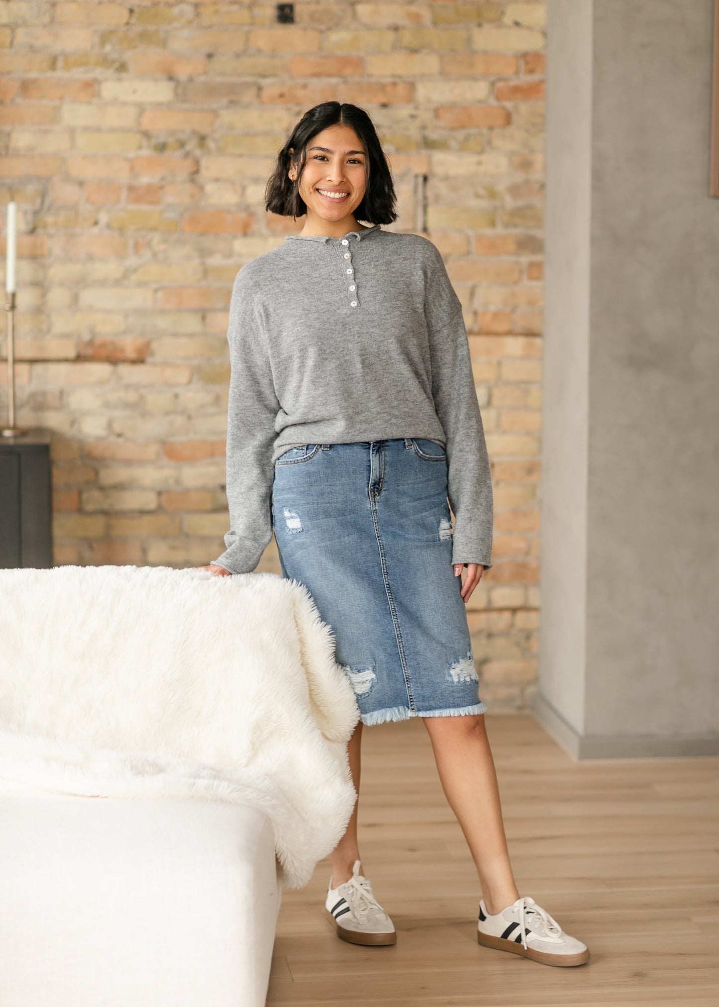 Piper Quarter Button Soft Knit Sweater - FINAL SALE