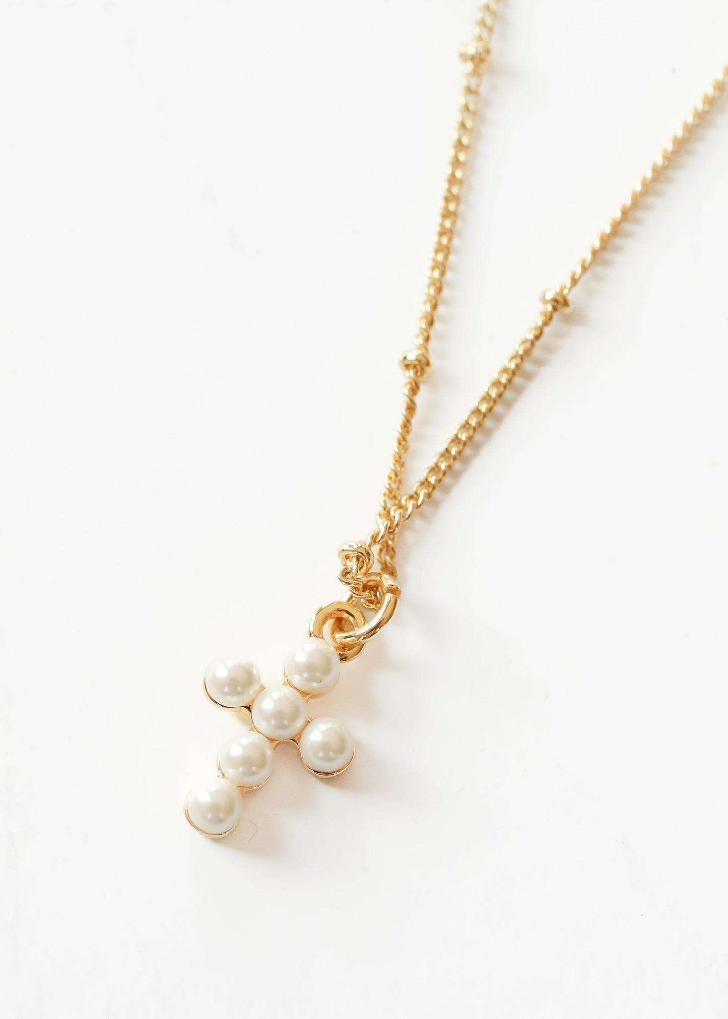 Pearl Cross Pendent Necklace
