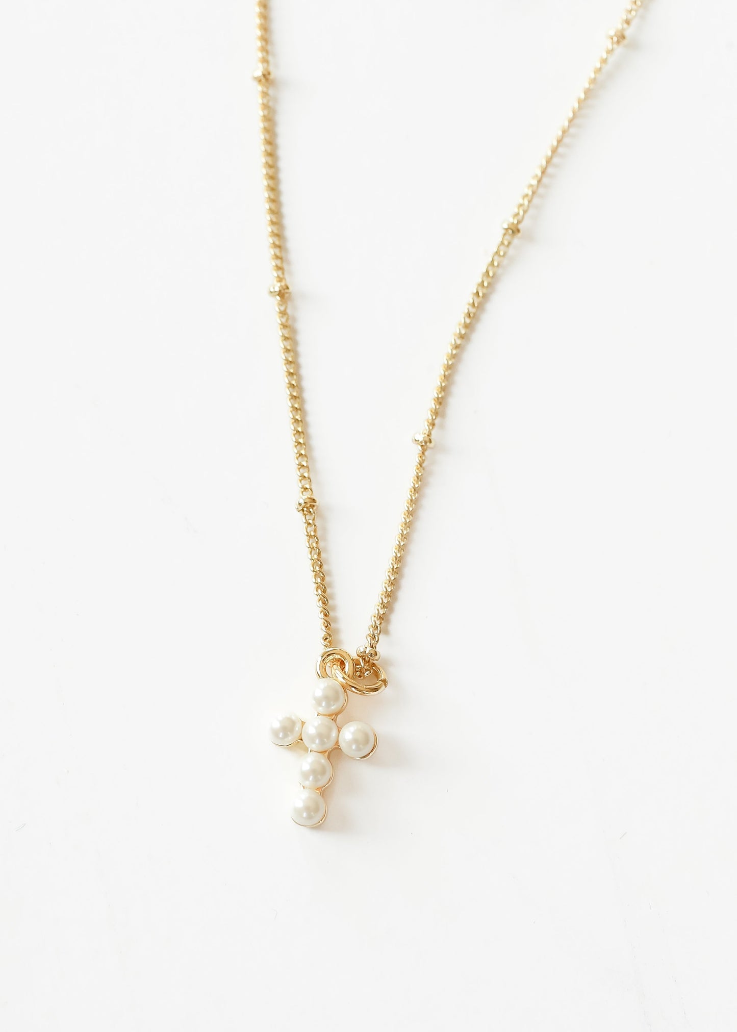 Pearl Cross Pendent Necklace