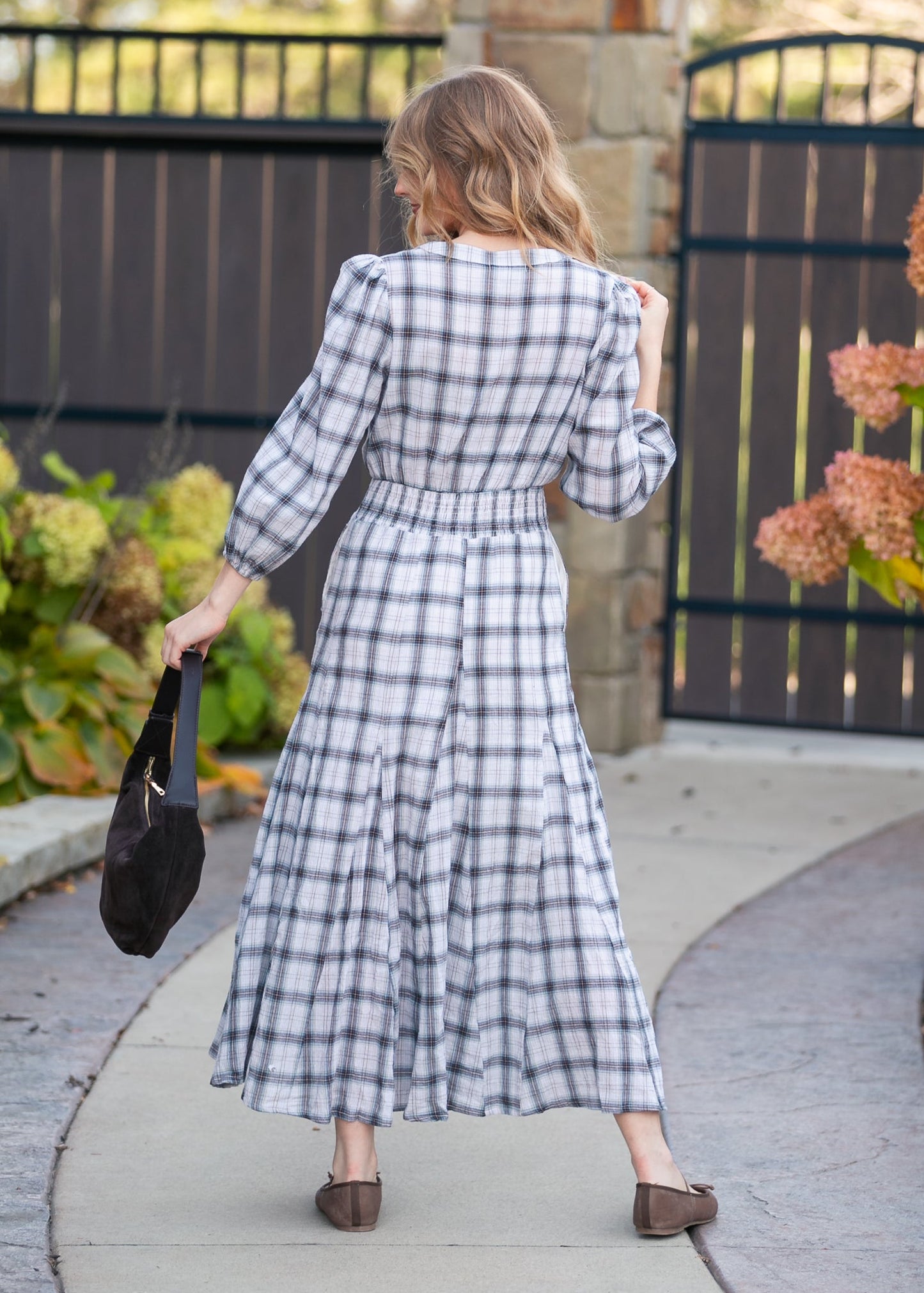 Plaid Button Down Maxi Dress
