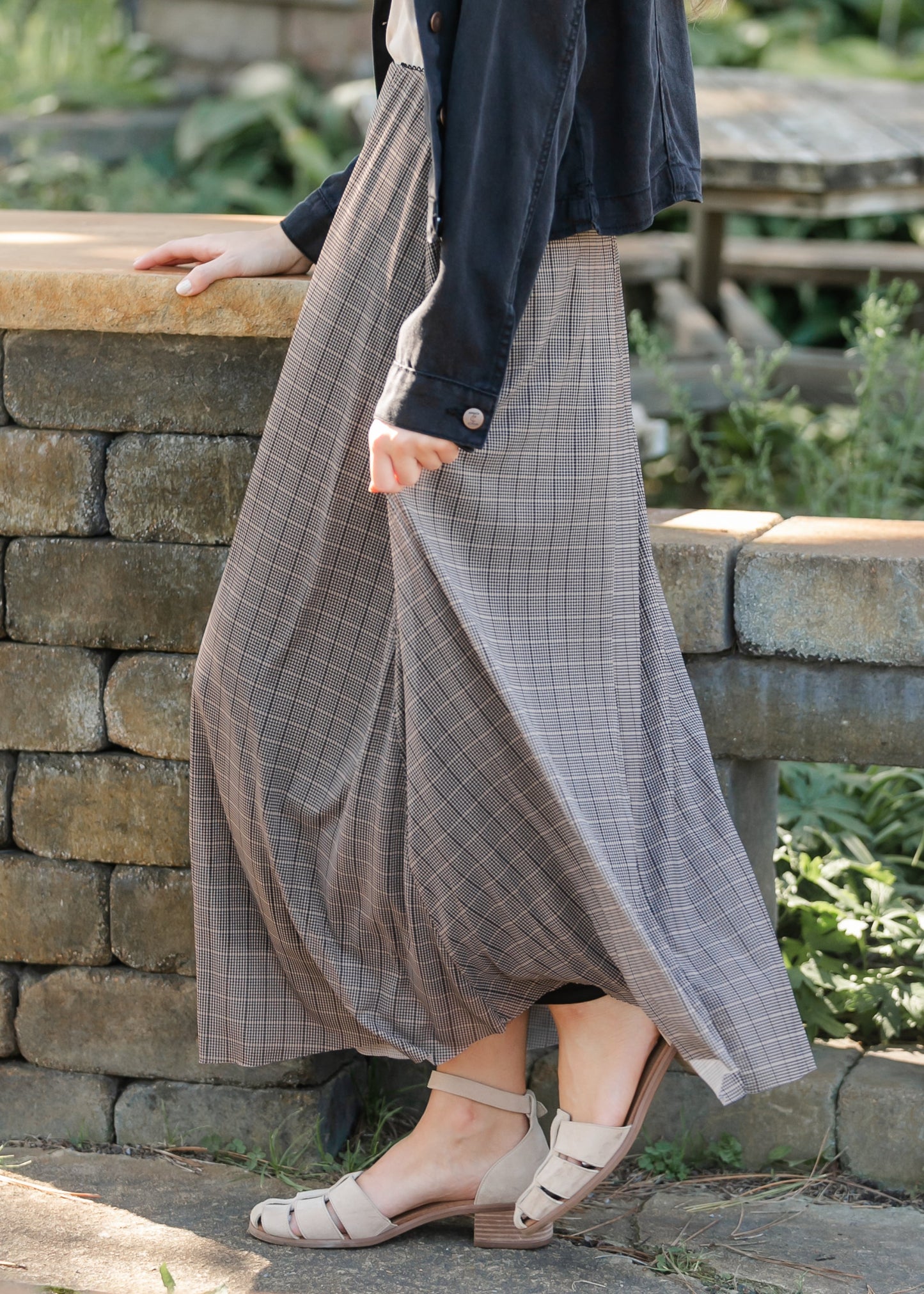 Plaid Mesh A-line Skirt - FINAL SALE