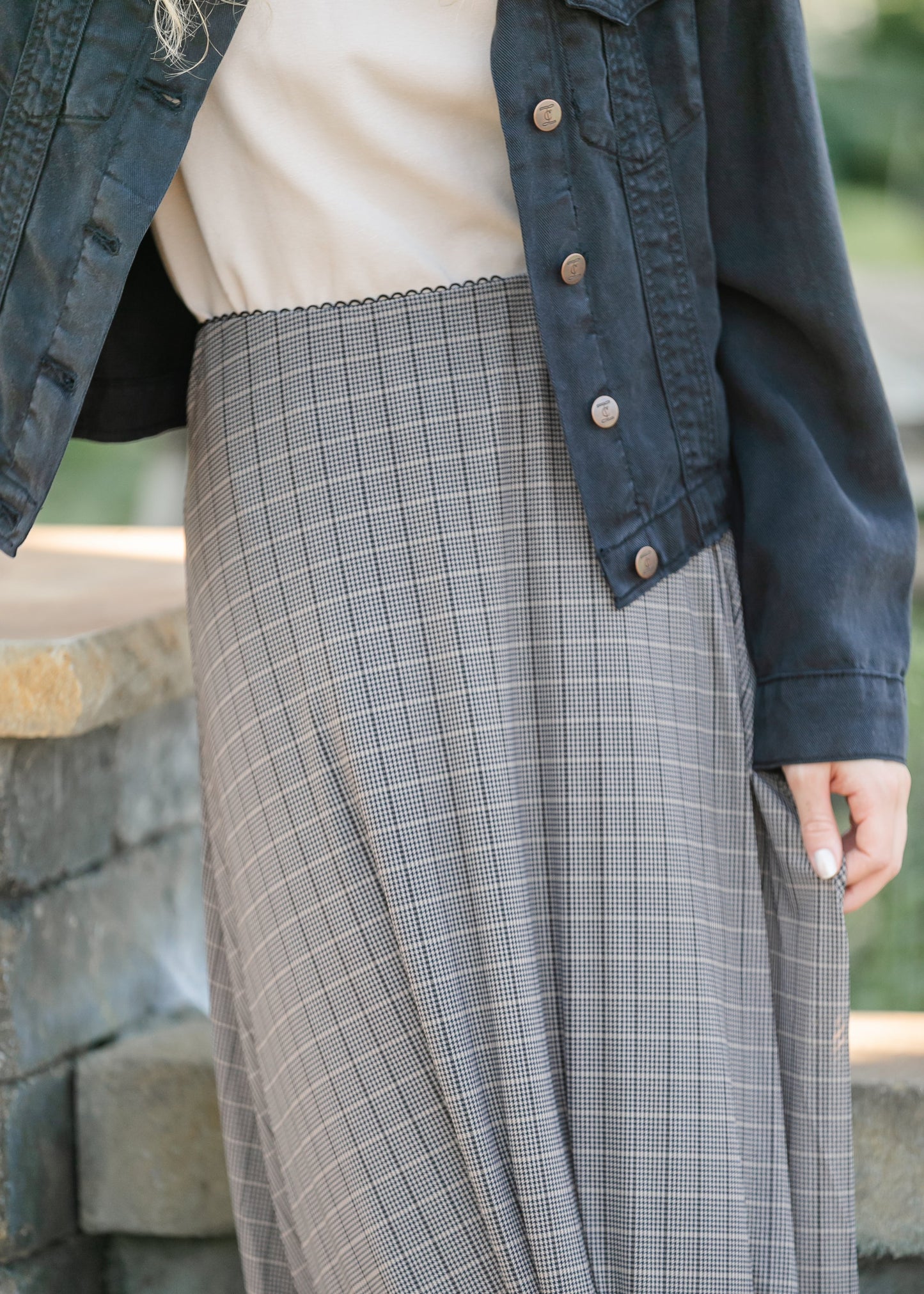 Plaid Mesh A-line Skirt - FINAL SALE