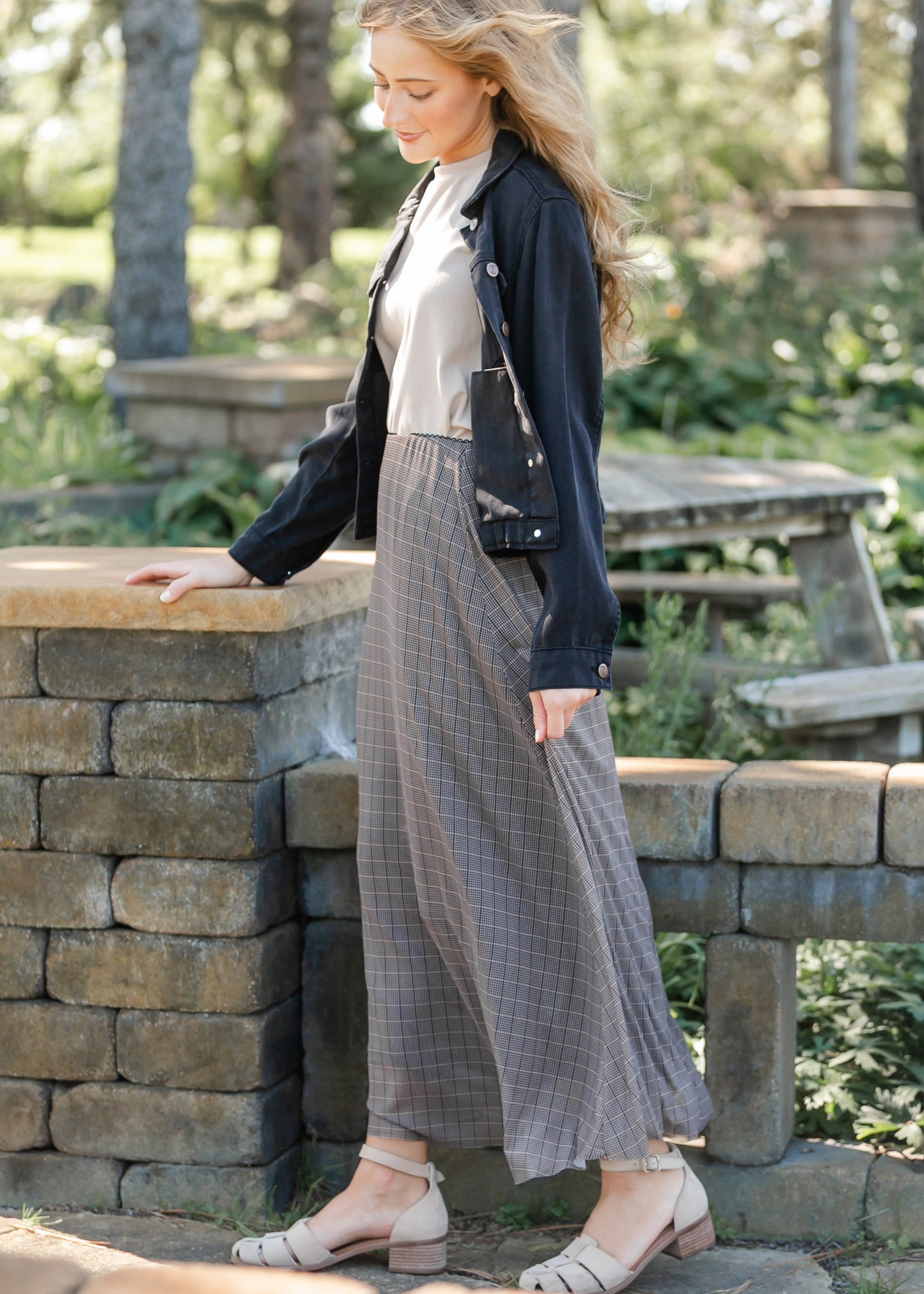 Plaid Mesh A-line Skirt - FINAL SALE