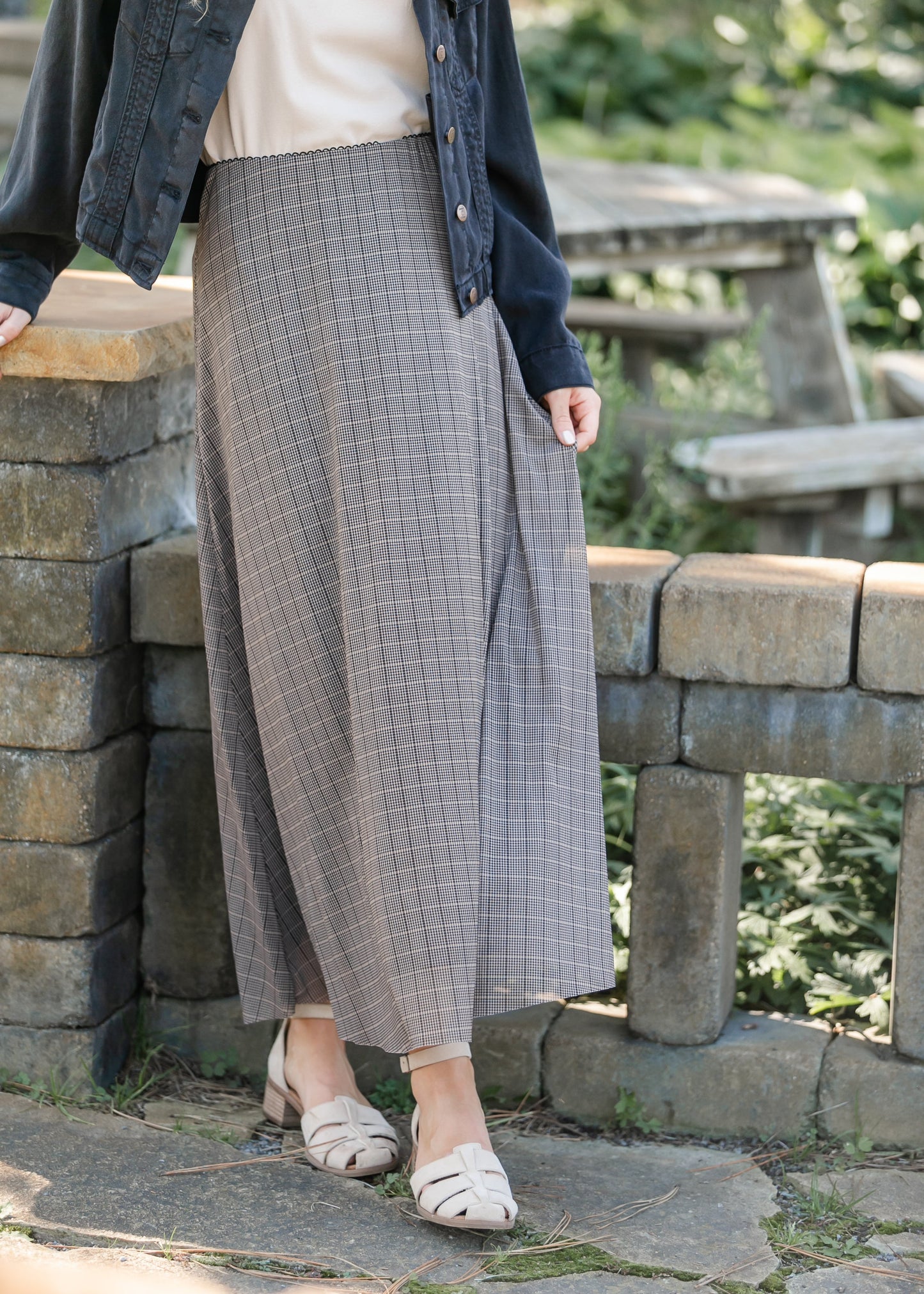 Plaid Mesh A-line Skirt - FINAL SALE