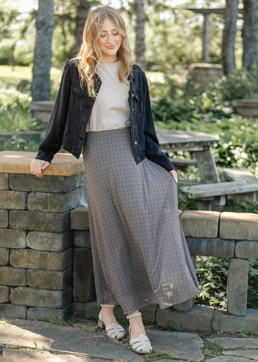 Plaid Mesh A-line Skirt - FINAL SALE